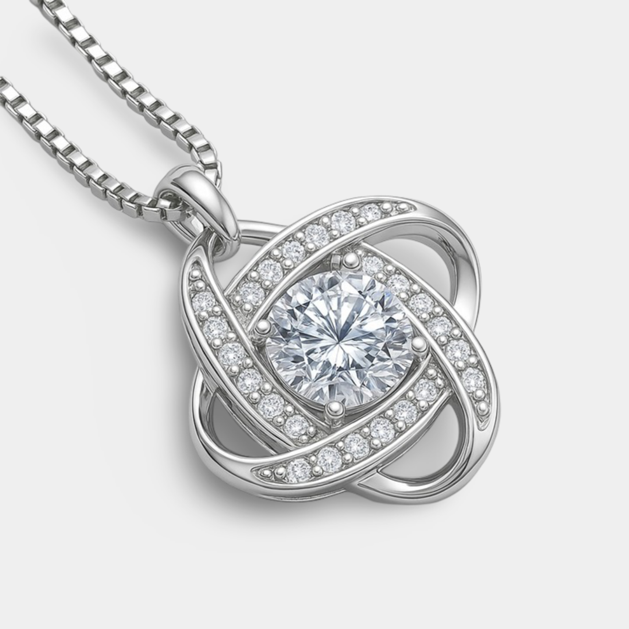 Moissanite Love Knot Necklace - MH ELEGANCE