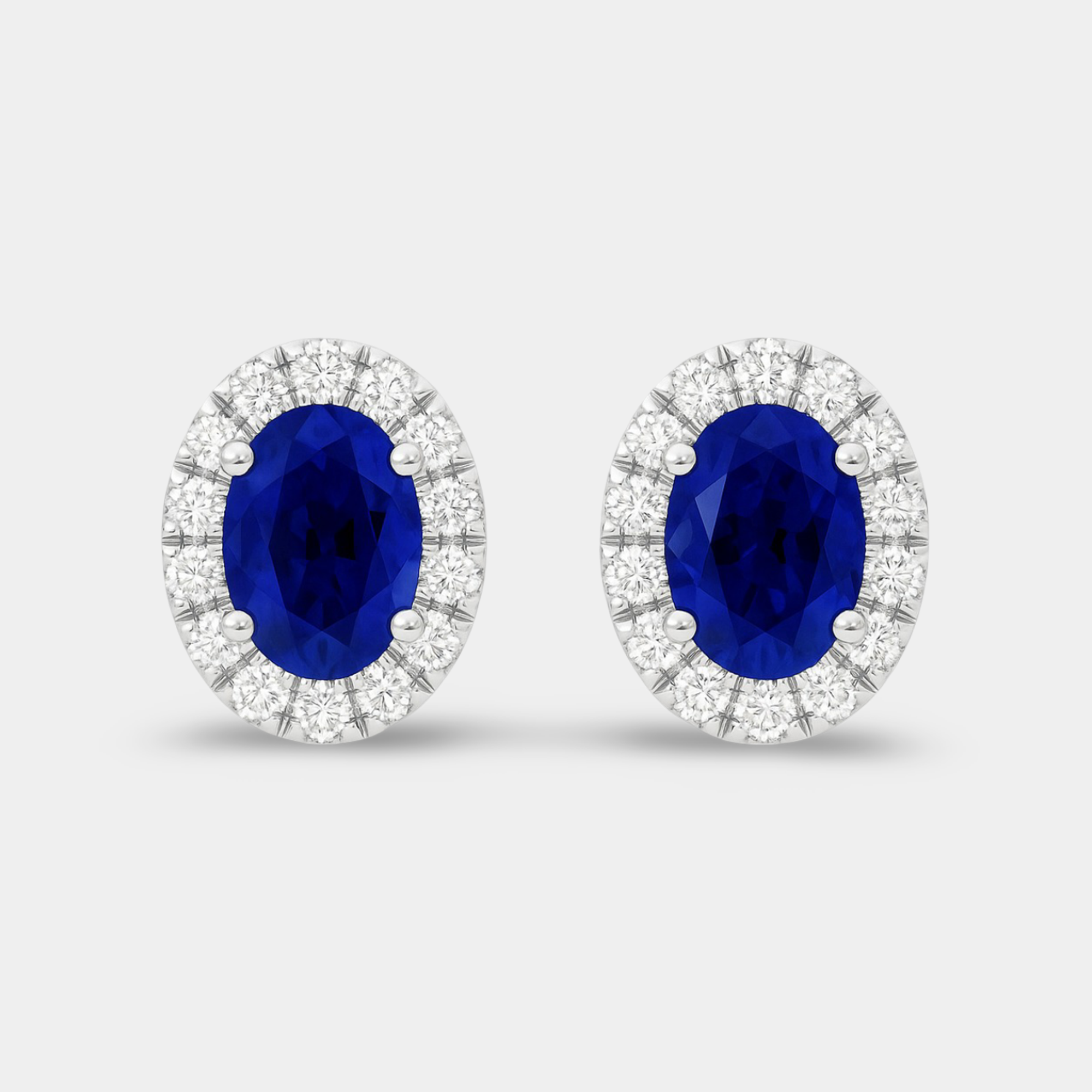 Oval Halo Stud Earrings for Women