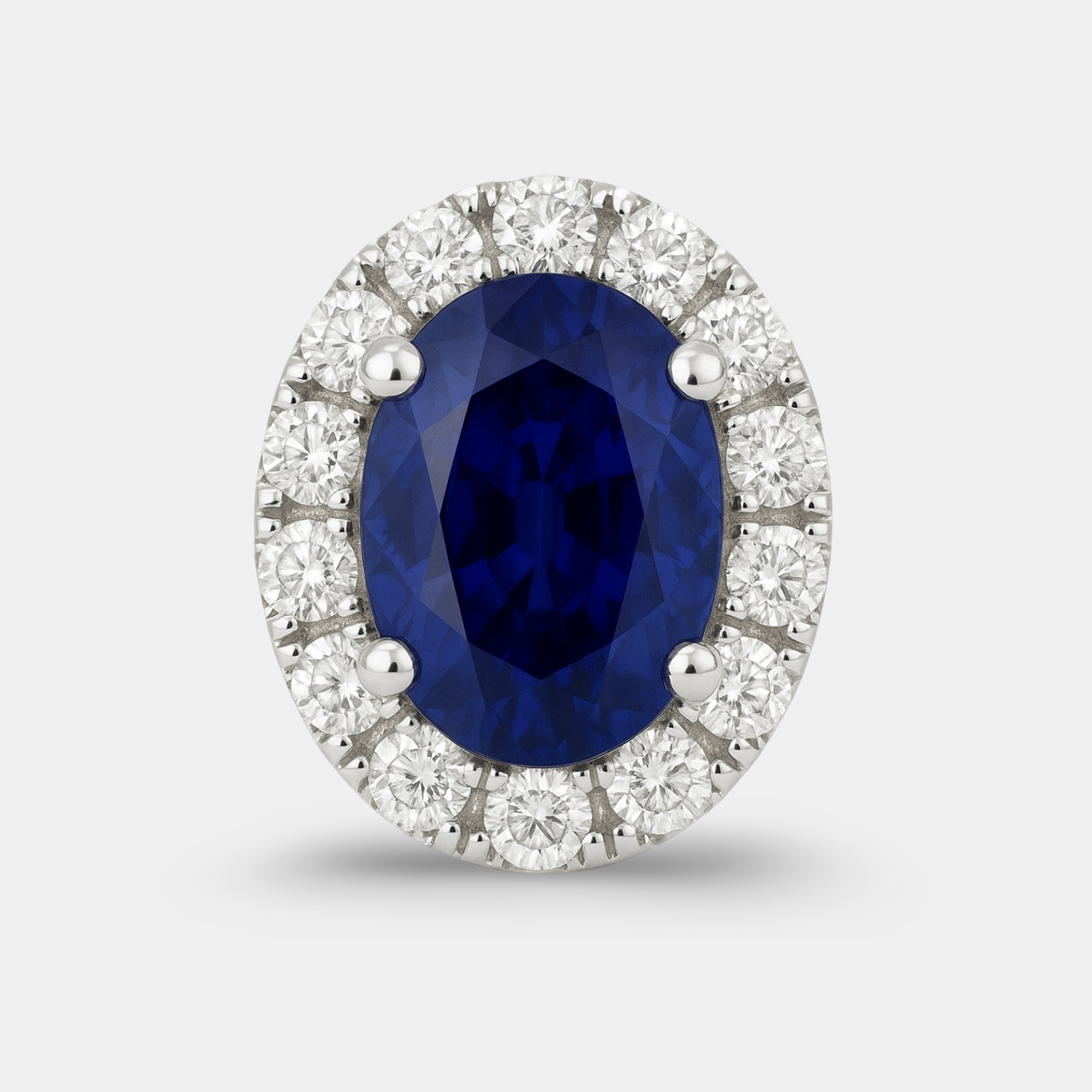 Oval Halo Stud Earrings for Women