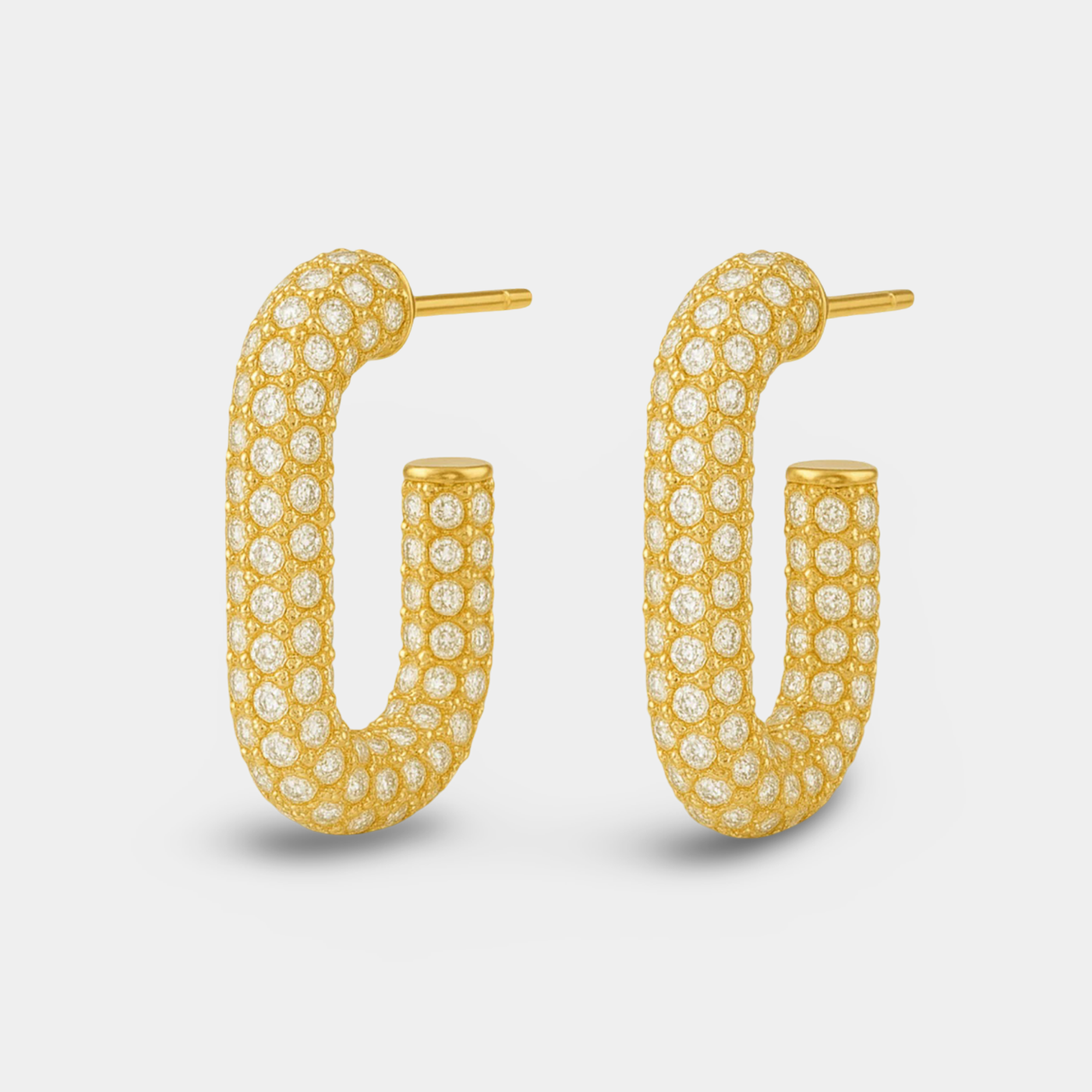Pendientes de aro con pavé