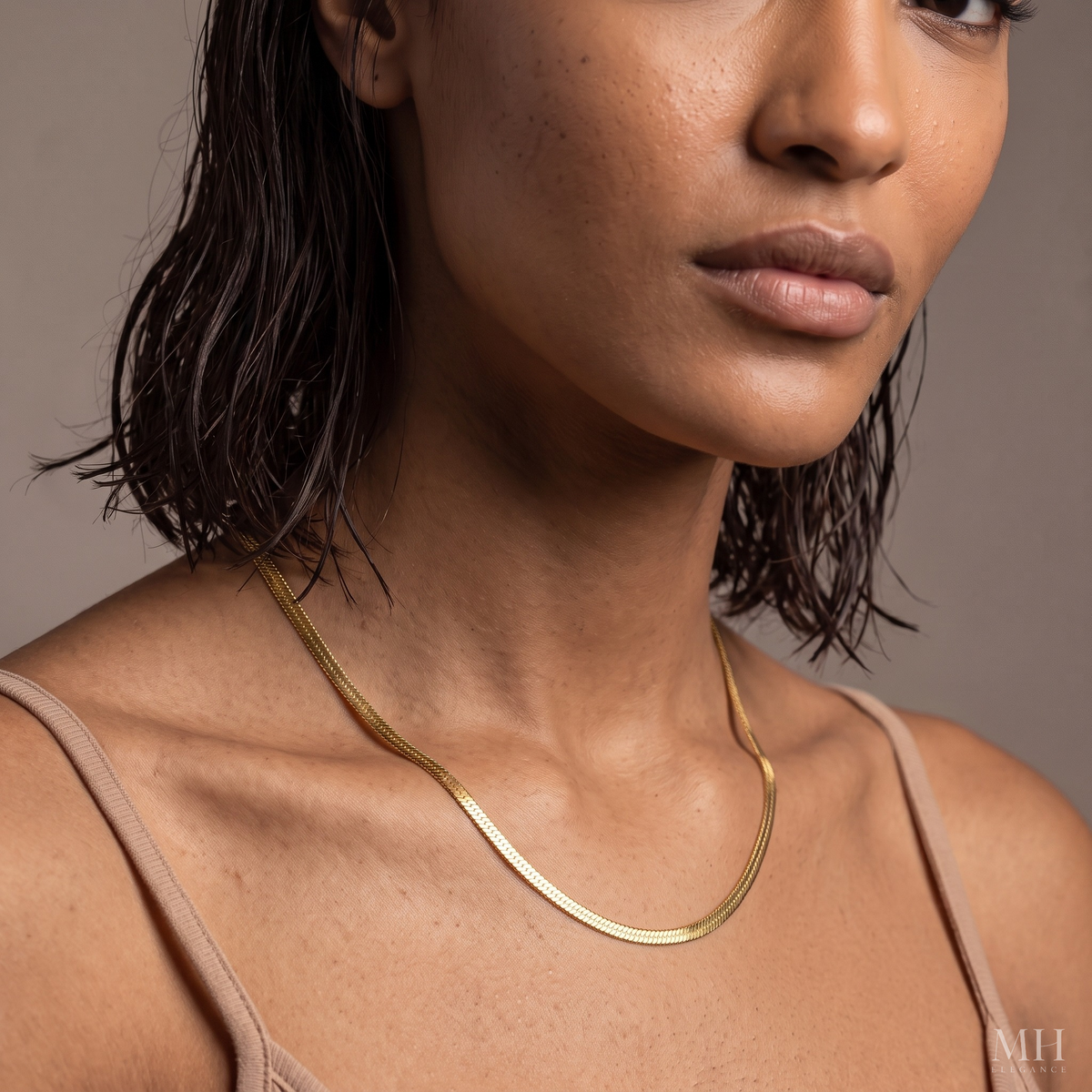 24K Gold Plated Snake Chain Necklace for Women & Men | 1.9mm – MH Elegance