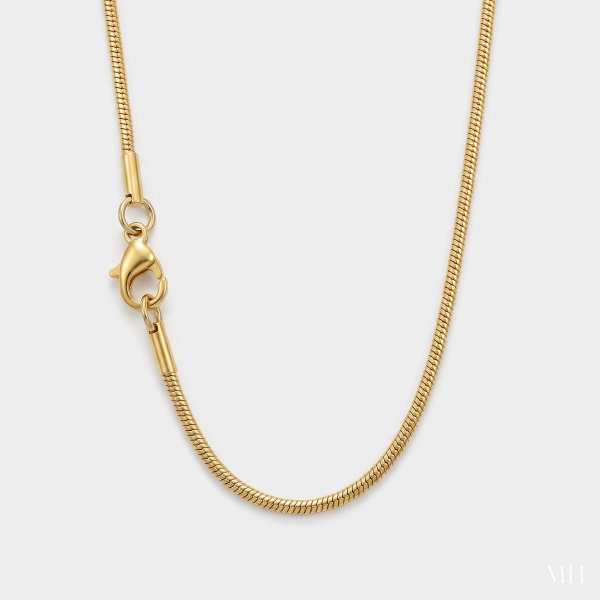 14K Gold Plated Snake Chain Necklace for Women | 1.5mm Dainty Chain – MH Elegance