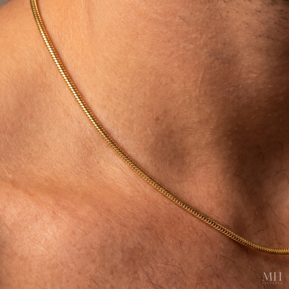 14K Gold Plated Snake Chain Necklace for Women | 1.5mm Dainty Chain – MH Elegance