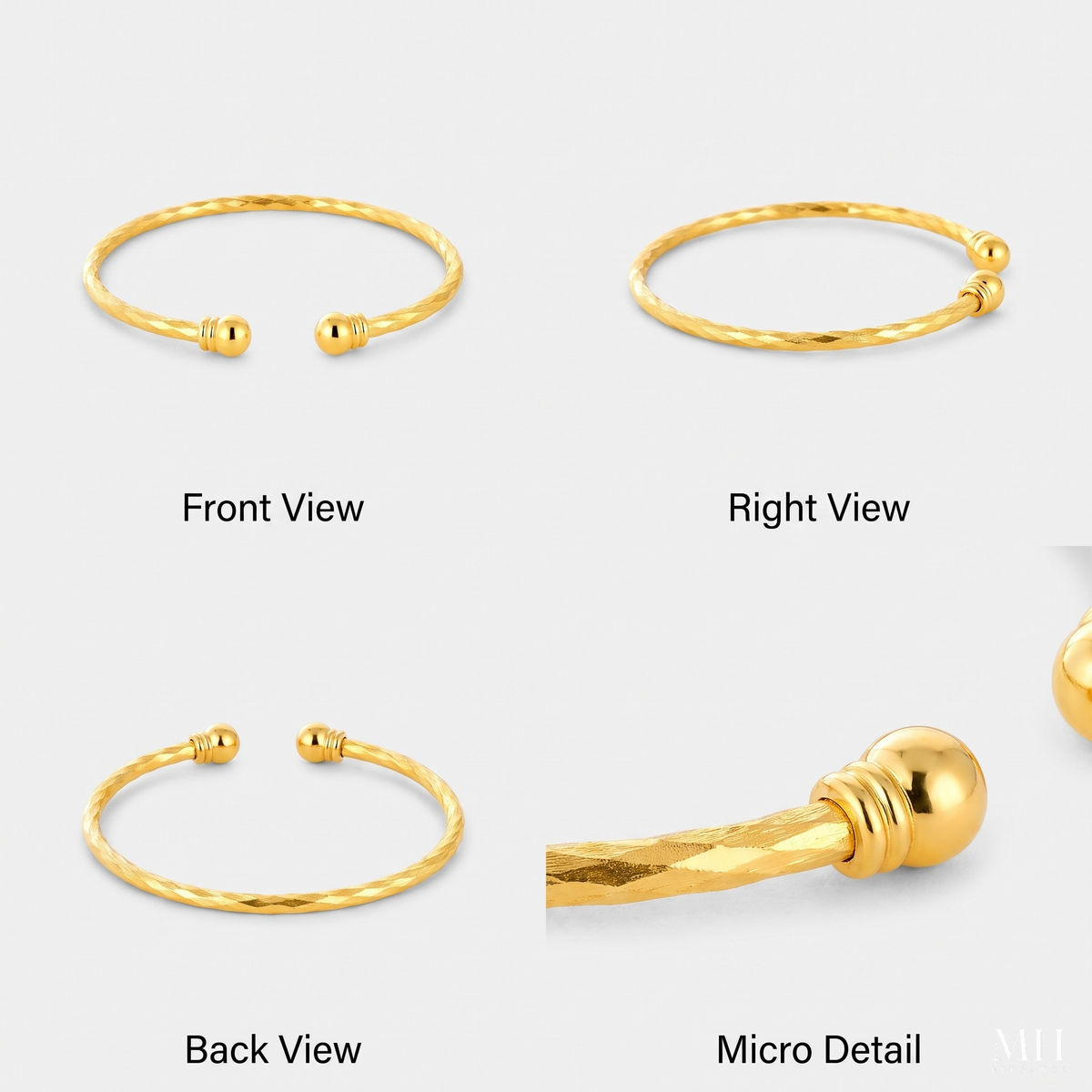 Bracelet manchette unisexe