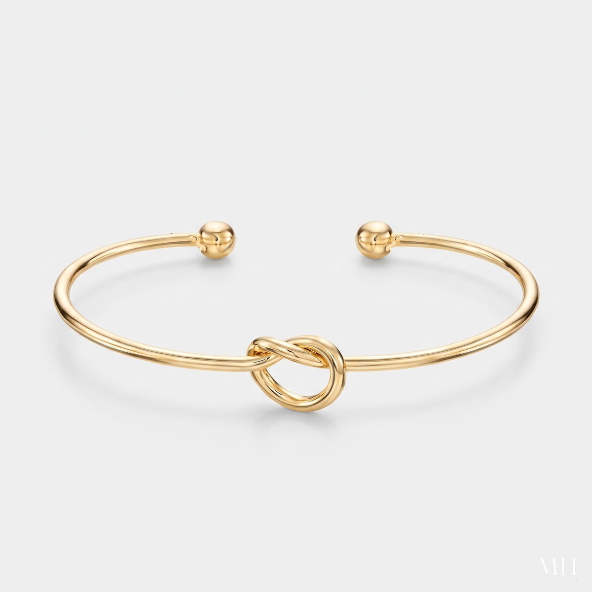 Infinity Love Knot Bangle Bracelet | 14K Gold Adjustable Cuff for Women