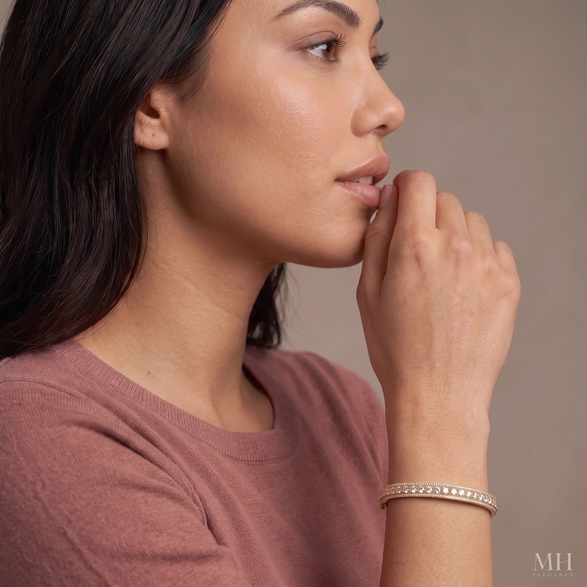 Bracelet Amour Lumière Élégance en Or 14K | Scintillement Zircon Cubique | Plaqué Or 14K – MH ELEGANCE
