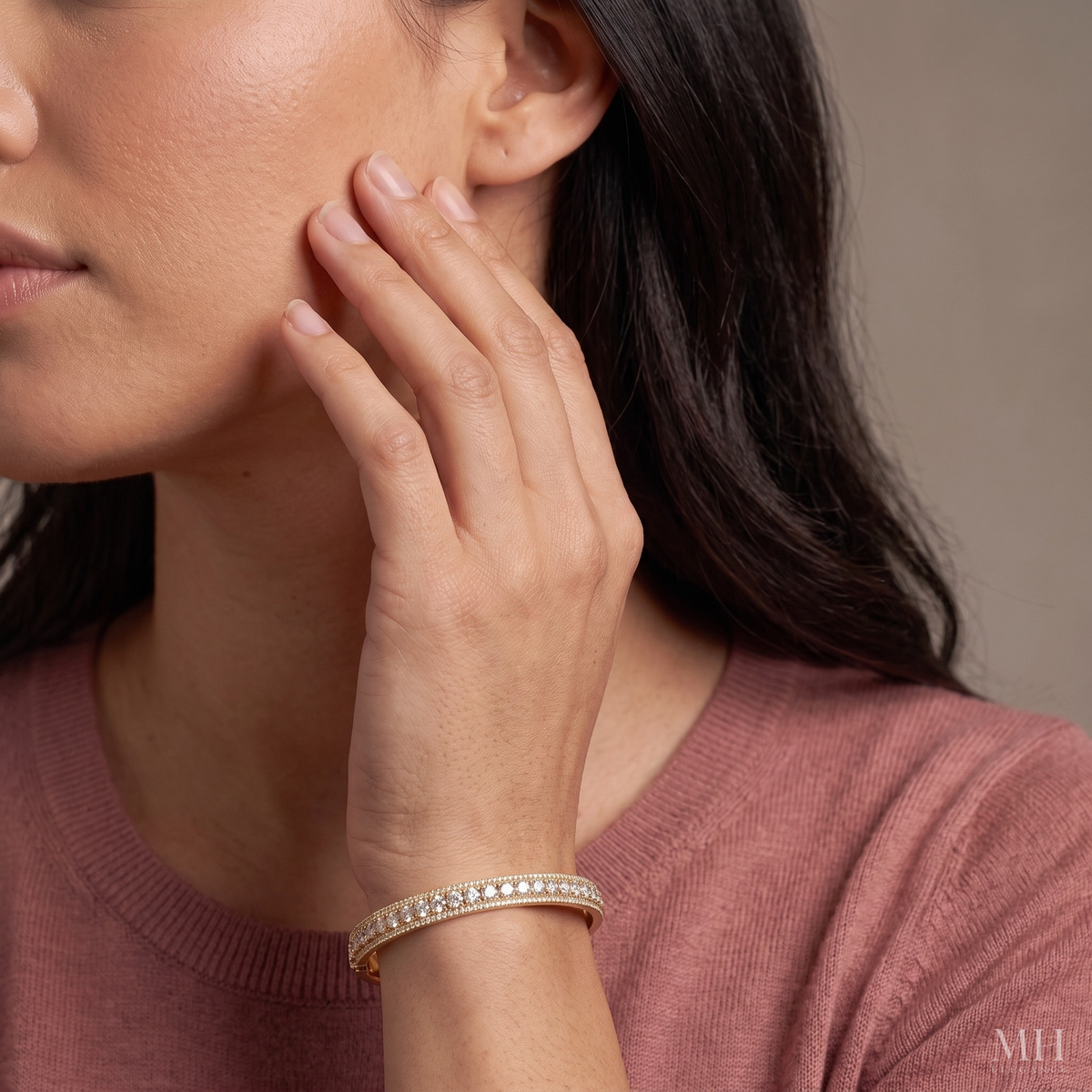 Bracelet Amour Lumière Élégance en Or 14K | Scintillement Zircon Cubique | Plaqué Or 14K – MH ELEGANCE