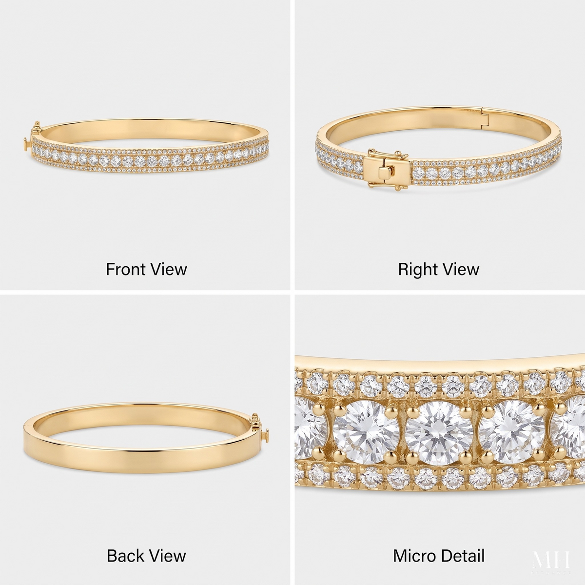 Bracelet Amour Lumière Élégance en Or 14K | Scintillement Zircon Cubique | Plaqué Or 14K – MH ELEGANCE