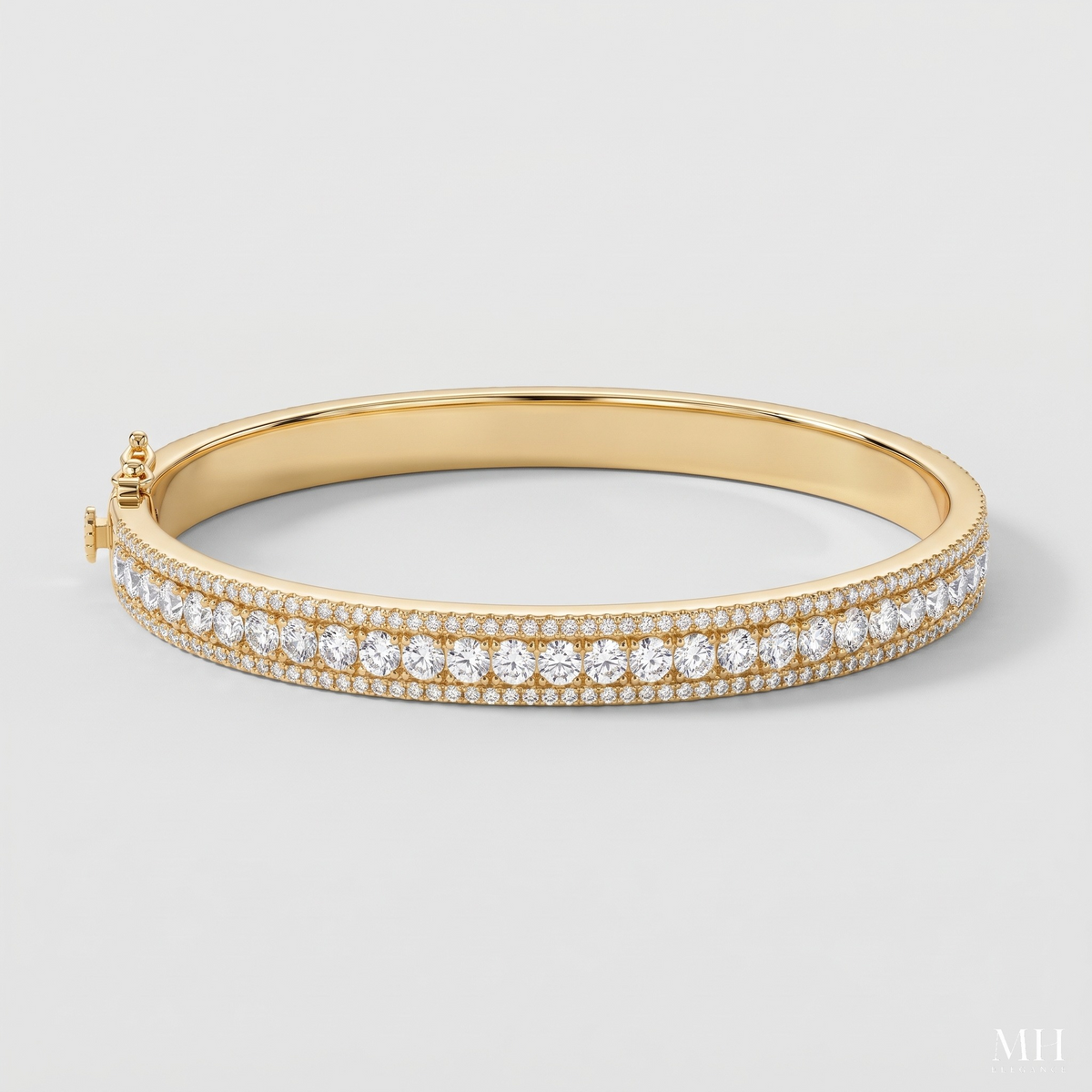 Gold CZ Bangle Bracelet for Women | 14K Gold Plated Cubic Zirconia Bangle