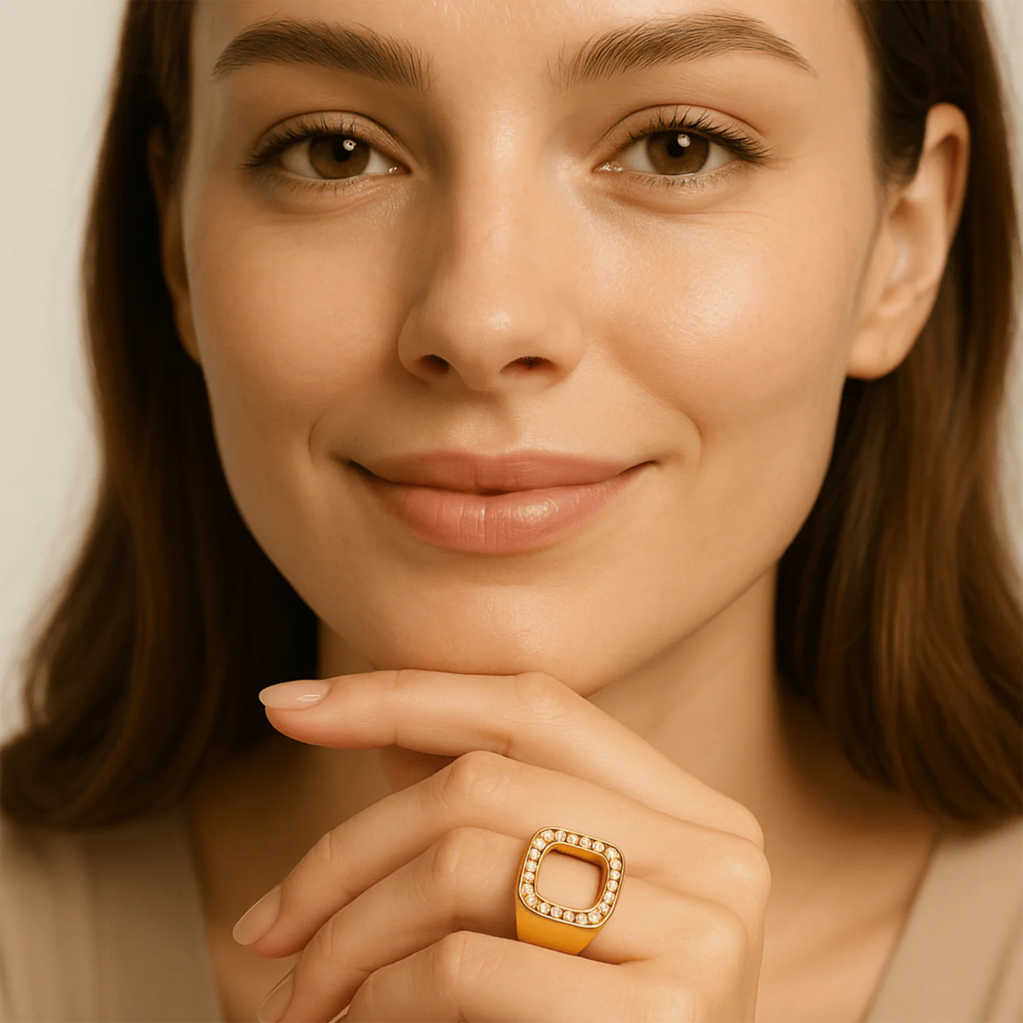 Vintage Square Zircon Ring
