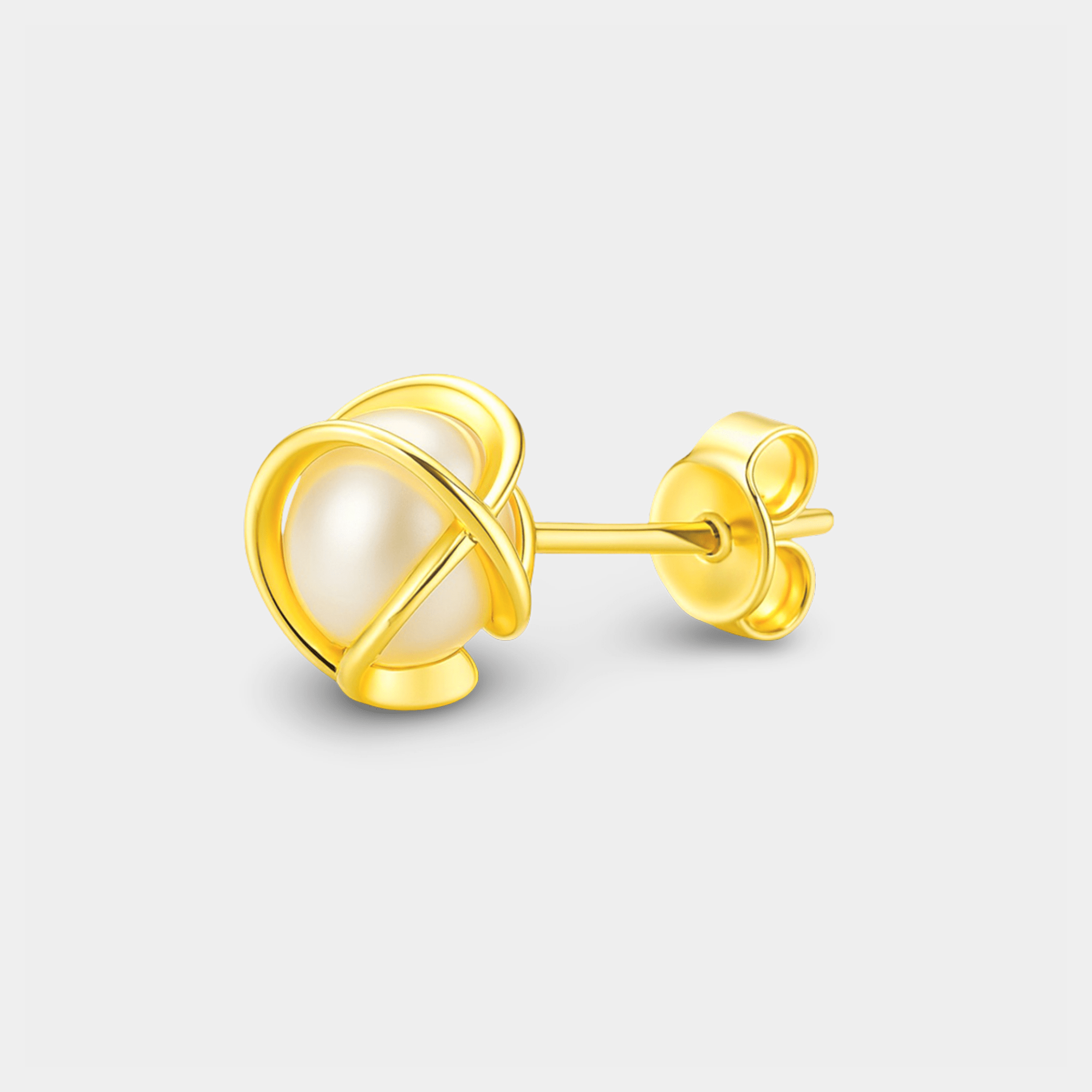 Amara Caged Pearl Stud Earrings - MH ELEGANCE - Amara Caged Pearl Stud Earrings -