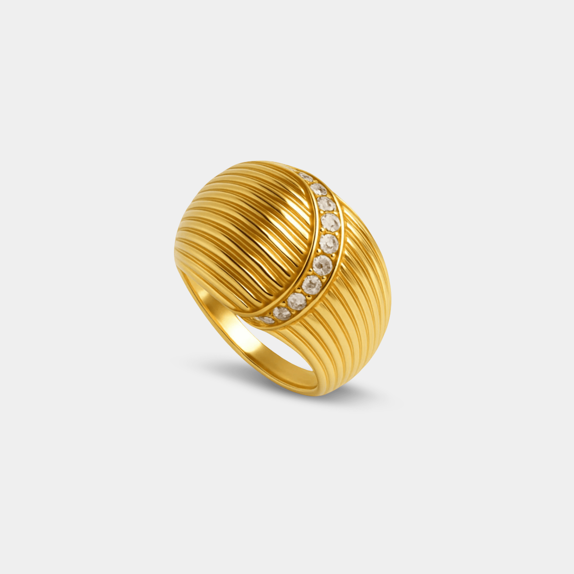 Arc Dome Ring | Geometric Statement Ring | 14K Gold – MH ELEGANCE - MH ELEGANCE - Arc Dome Ring - MH ELEGANCE -