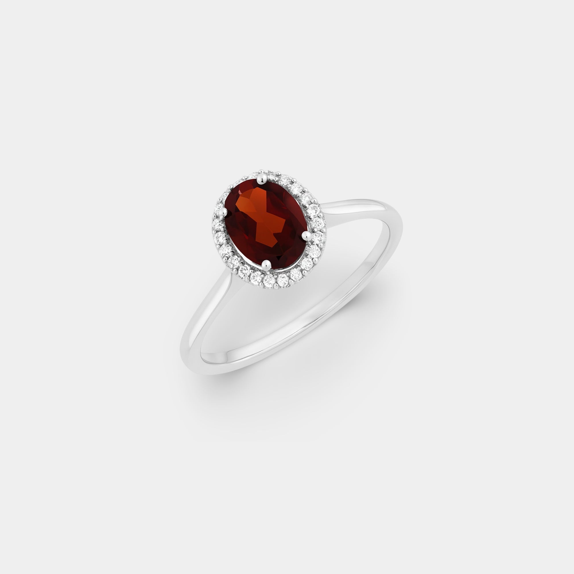 Aria Garnet Halo Ring - MH ELEGANCE - Aria Garnet Halo Ring - MH ELEGANCE -