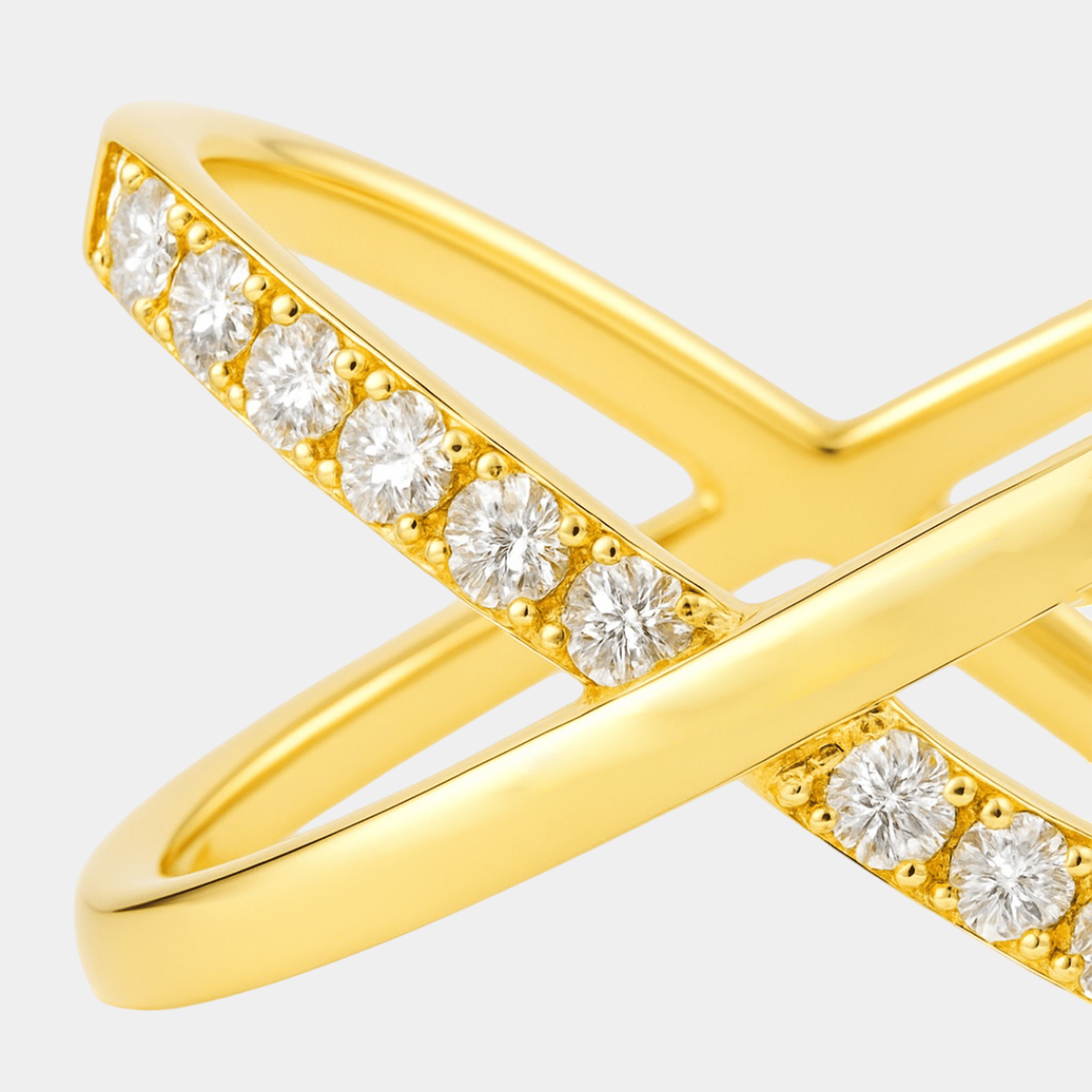 Blake Gold Pavé Criss Cross Ring - MH ELEGANCE - Blake Gold Pavé Criss Cross Ring -