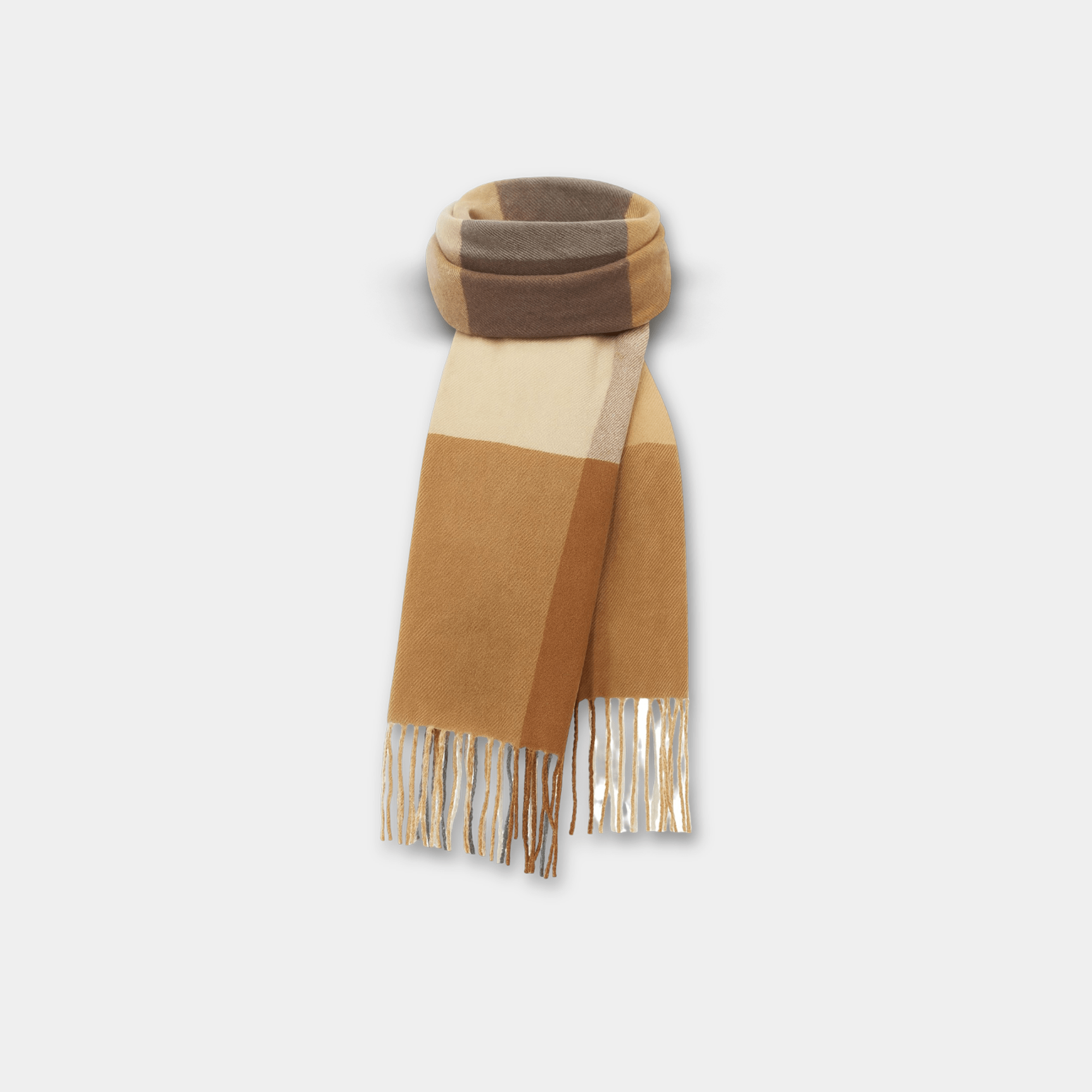 Brown Plaid Winter Scarf | Classic Warmth | Timeless Earth-Tone Pattern - MH ELEGANCE - Brown Plaid Winter Scarf | Classic Warmth | Timeless Earth-Tone Pattern -