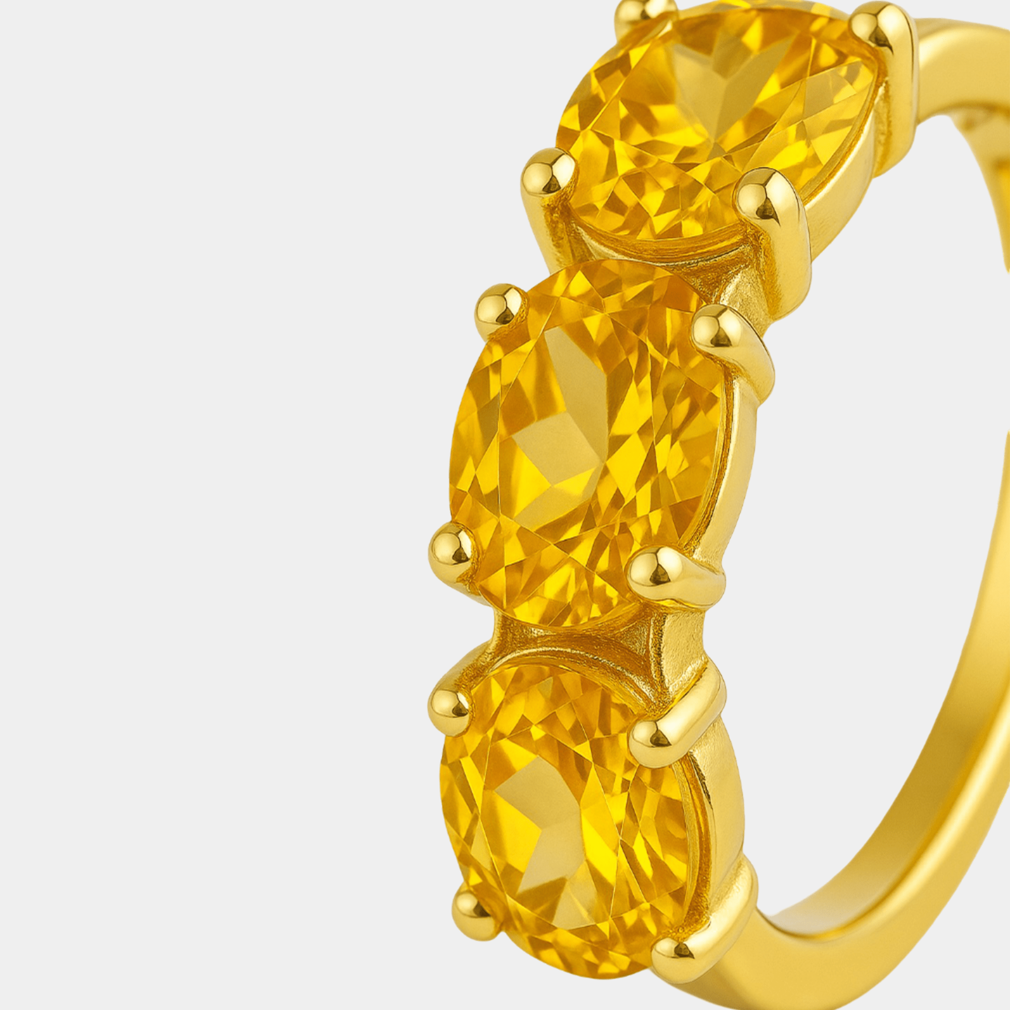 Citrine hoop earrings showing the hinged latch-back closure.