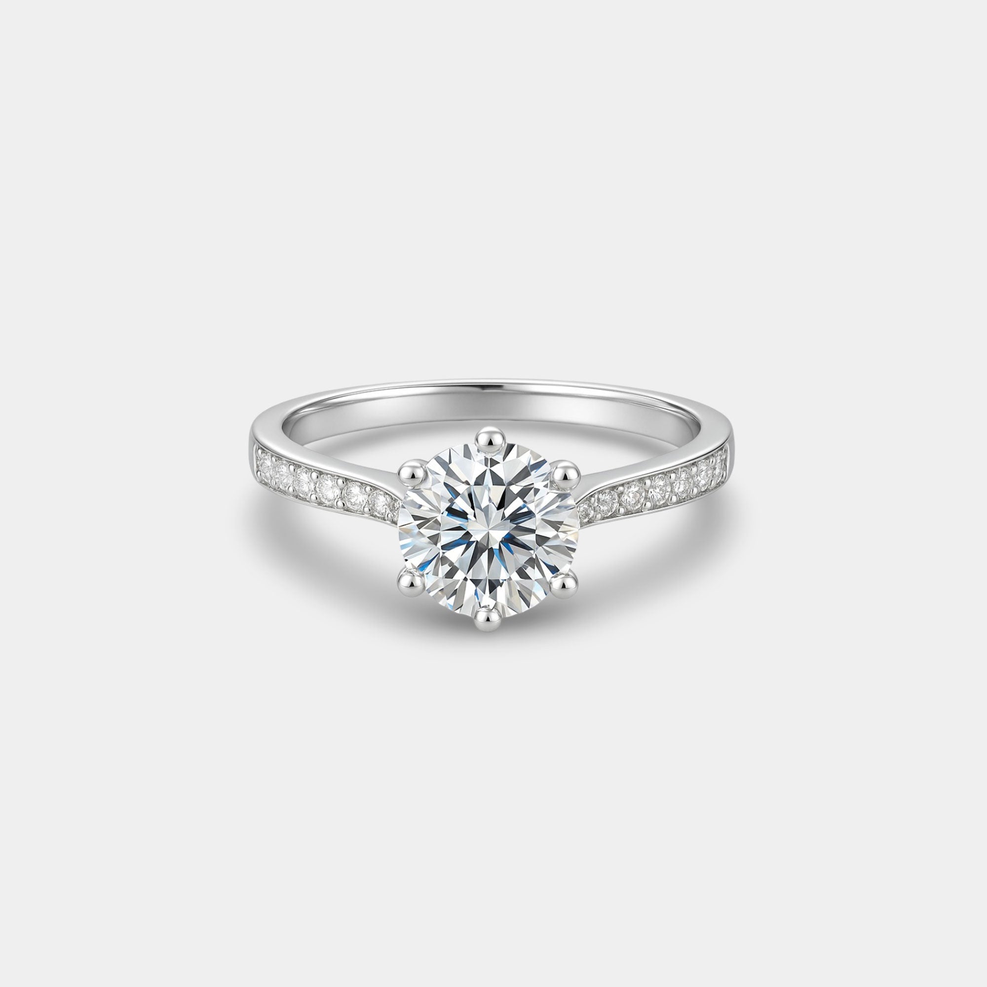 Classic Halo Round Cut Engagement Ring | Premium Metal - MH ELEGANCE - classic halo round cut engagement ring main display from MH Elegance luxury wedding rings collection - Ring