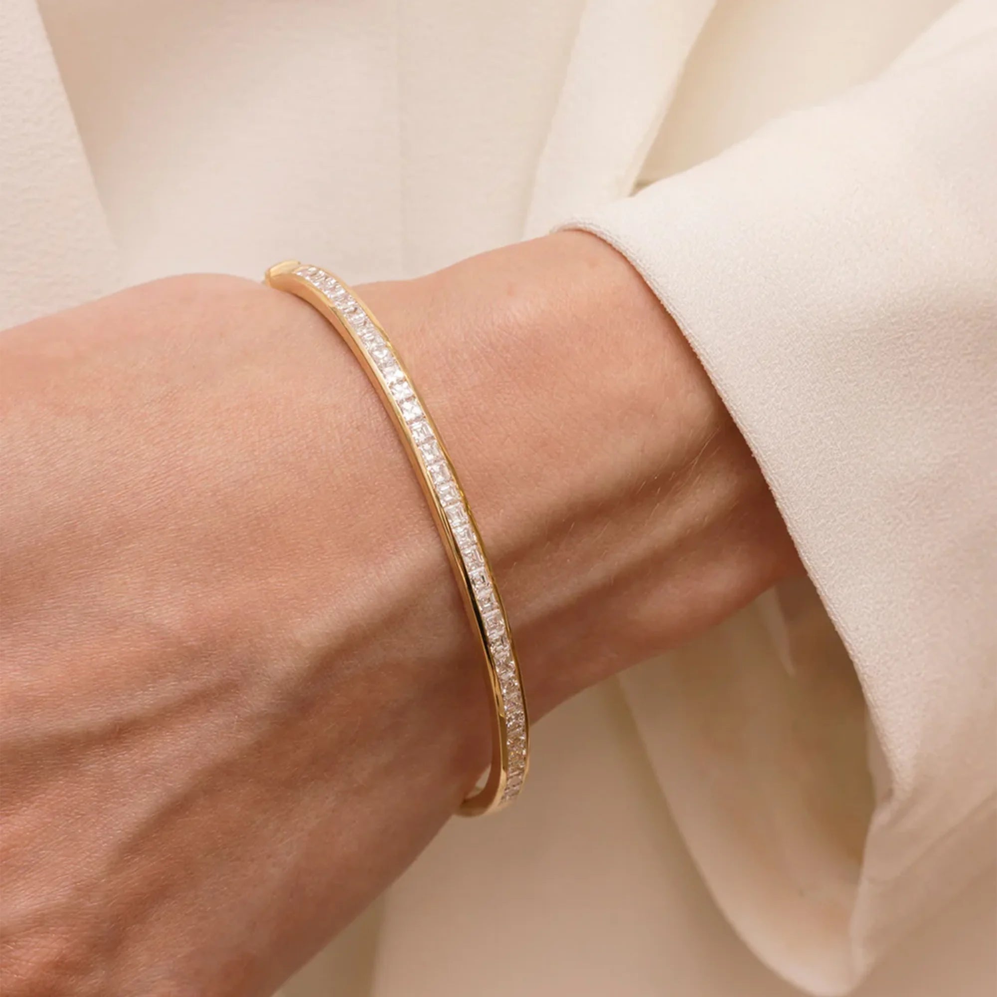Classic Slim White CZ Bracelet - MH ELEGANCE - Classic Slim White CZ Bracelet -