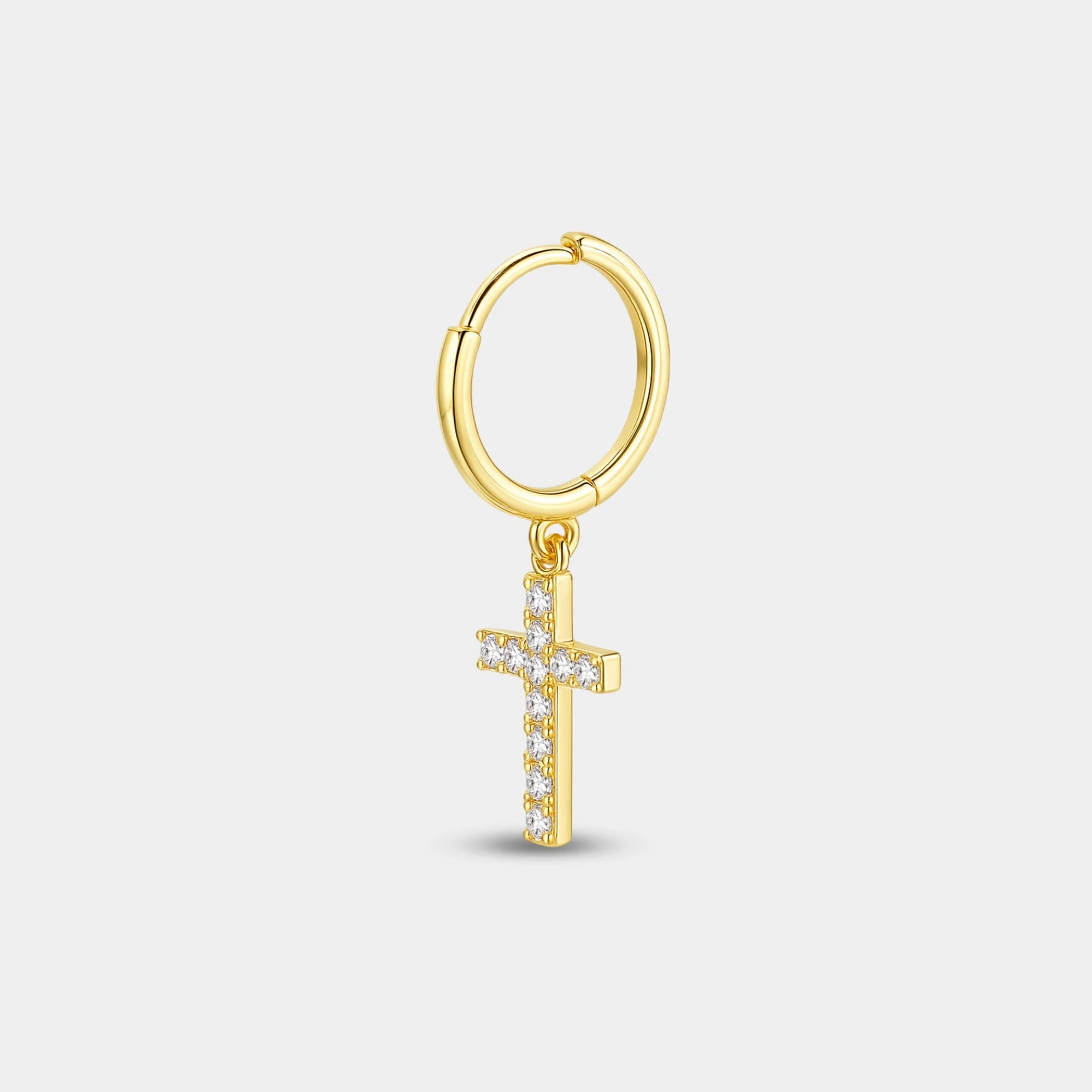 Cross Dangle Hoop Earrings - MH ELEGANCE - Cross Dangle Hoop Earrings -