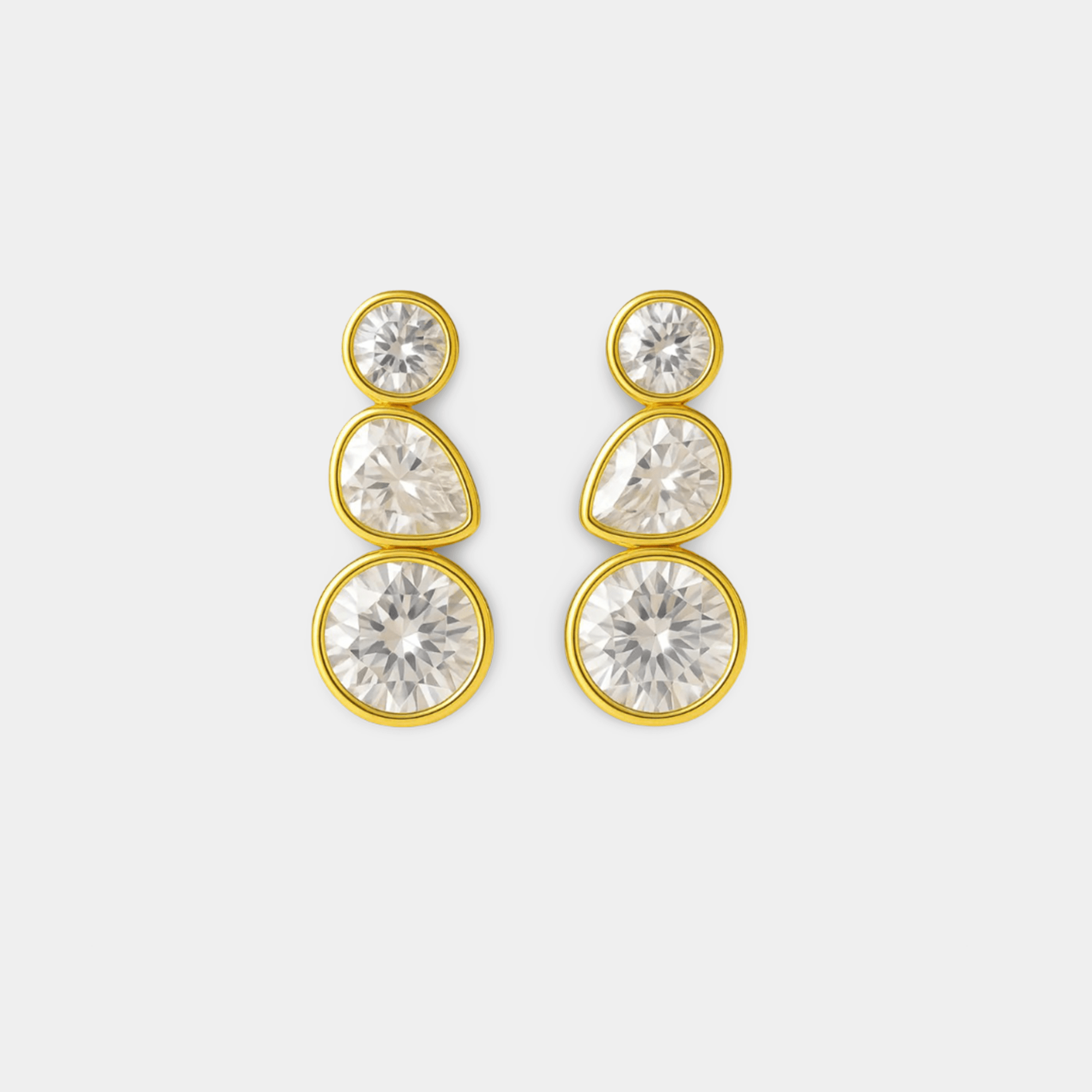 Crystal Drop Earrings | Cubic Zirconia | 14K Gold Sparkle Dangles – MH ELEGANCE - MH ELEGANCE - Crystal Drop Earrings - MH ELEGANCE - Earrings