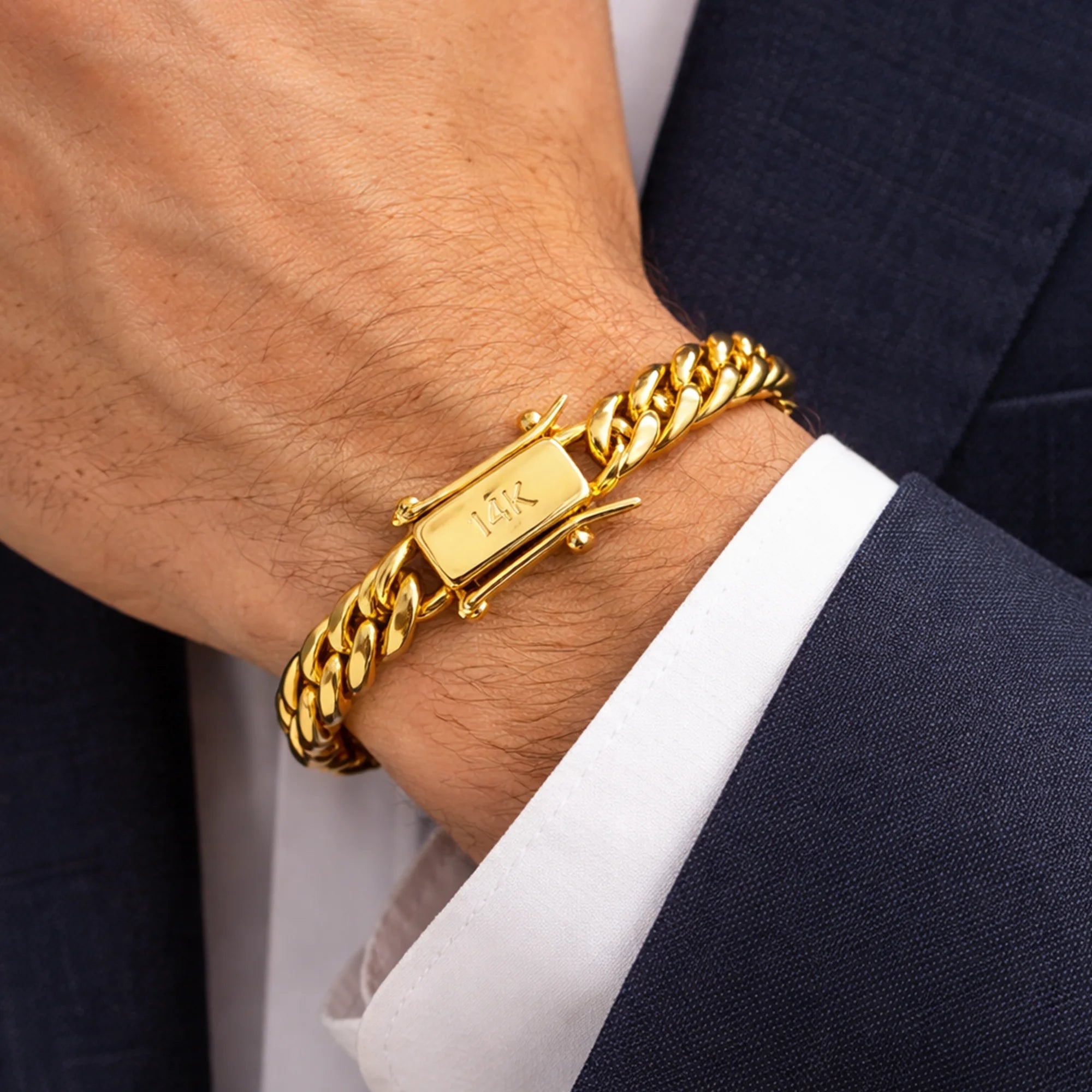 Cuban Link Chain Bracelet | Gold Plated Men's Luxury Jewelry | Premium Style - MH ELEGANCE - Cuban Link Chain Bracelet | Gold Plated Men's Luxury Jewelry | Premium Style -