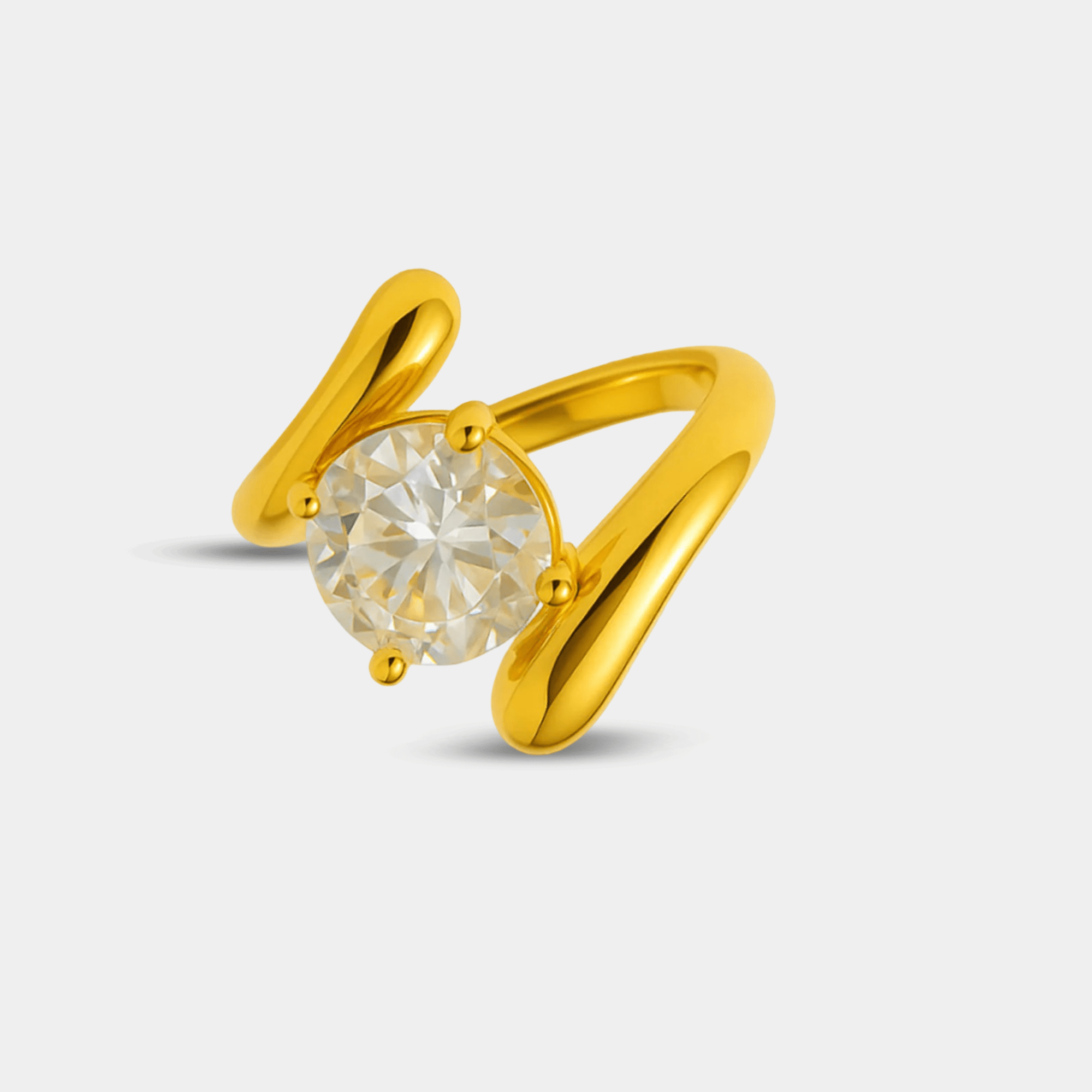 Cushion Cut Twist Ring | Cushion CZ Twisted Shank Ring | 14K Gold – MH ELEGANCE - MH ELEGANCE - Cushion Cut Twist Ring - MH ELEGANCE -