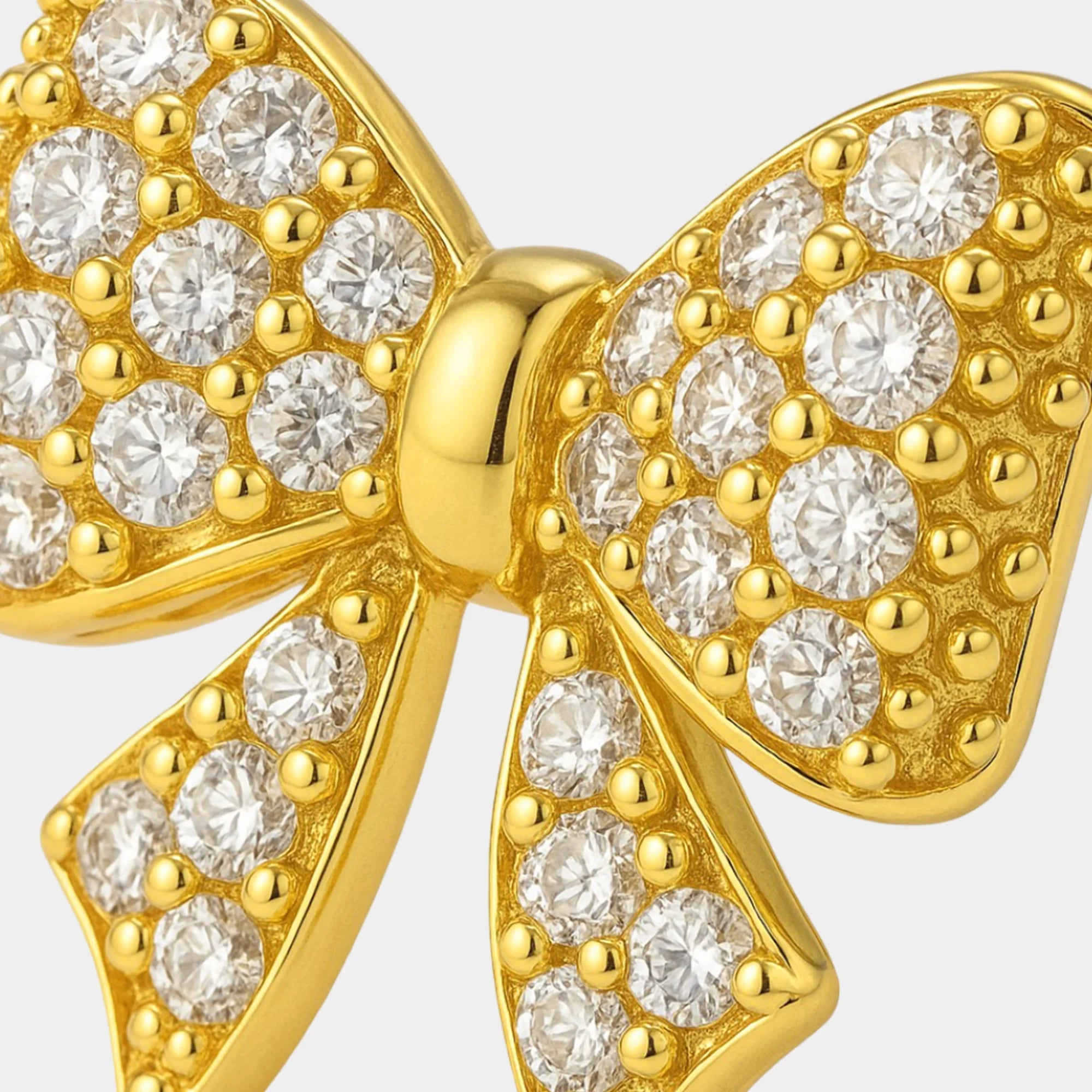 Dainty Bow Sparkle Earrings - MH ELEGANCE - Dainty Bow Sparkle Earrings -