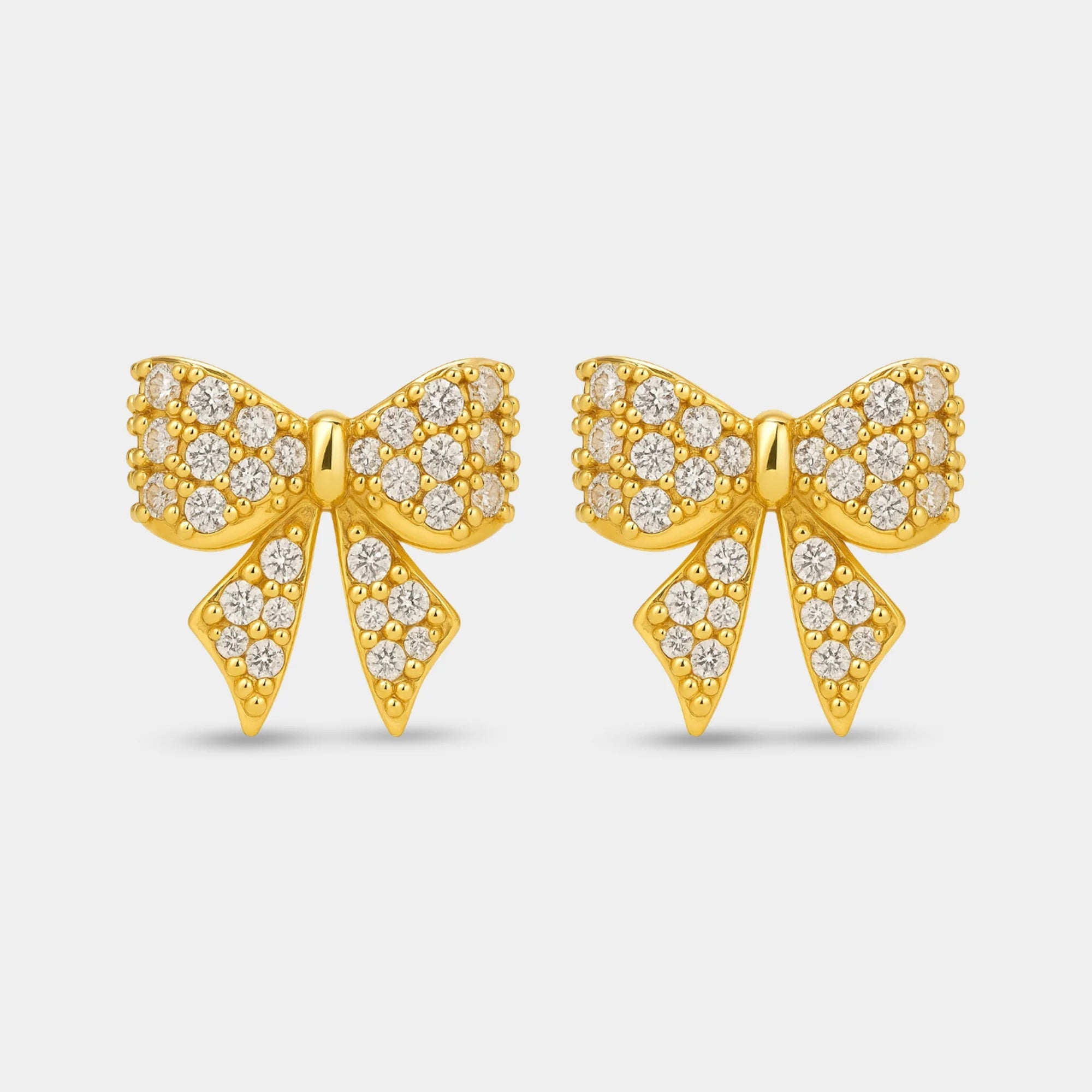 Dainty Bow Sparkle Earrings - MH ELEGANCE - Dainty Bow Sparkle Earrings -