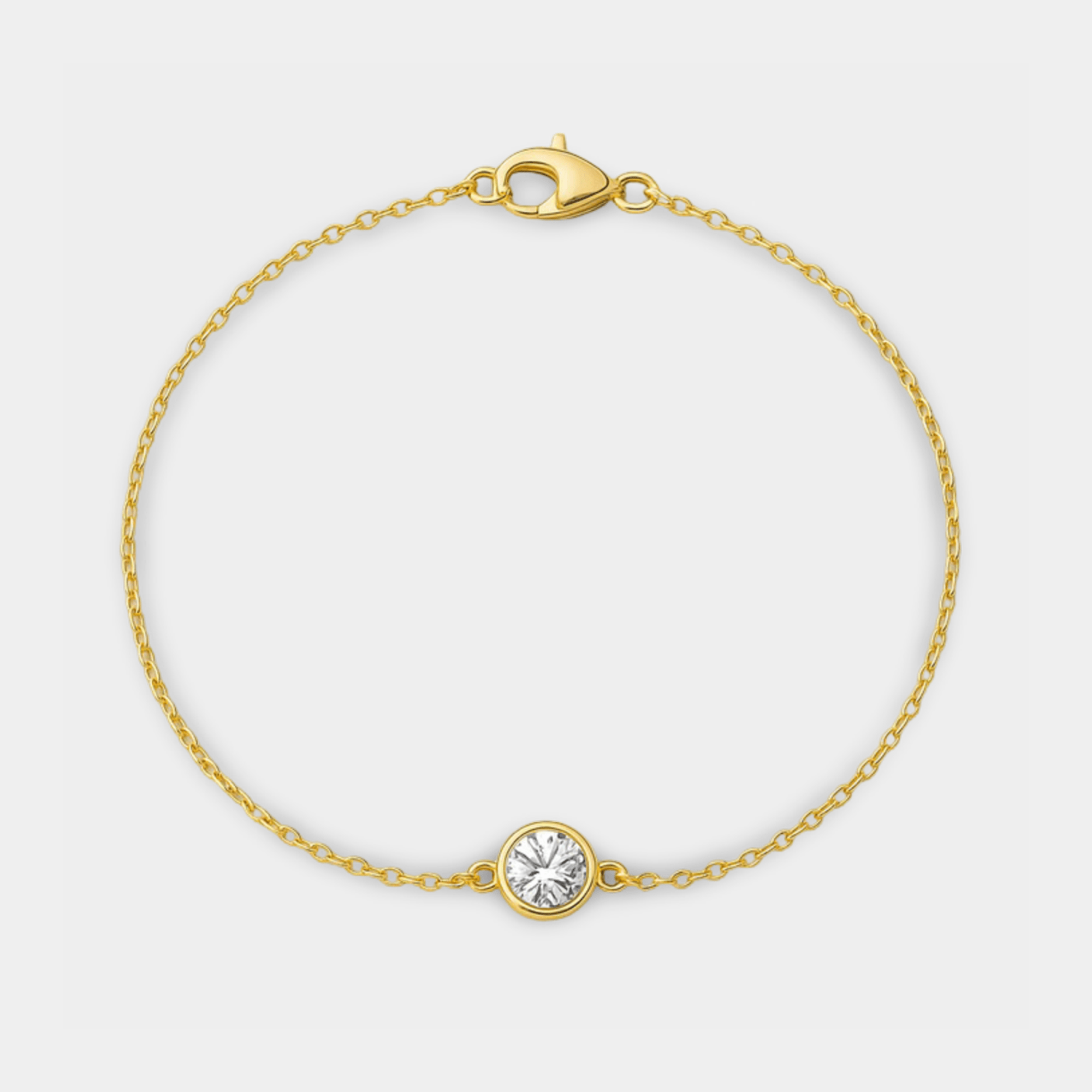 Diamond Solitaire Station Bracelet - MH ELEGANCE - Diamond Solitaire Station Bracelet - MH ELEGANCE - bracelet