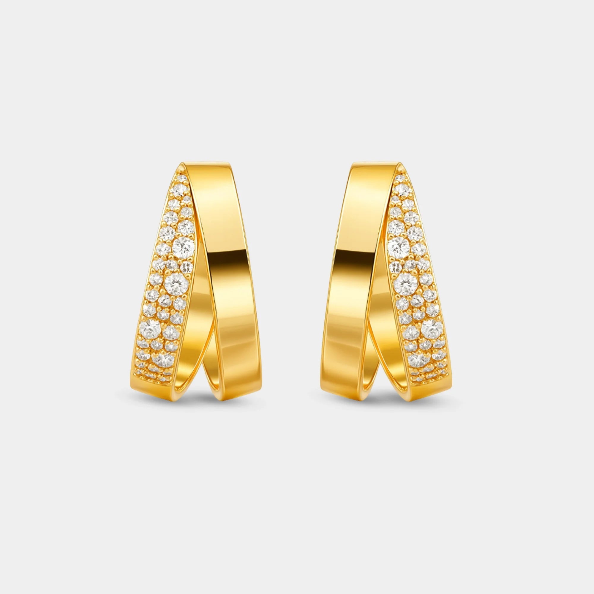 Double Cuff Statement Hoops - MH ELEGANCE - Double Cuff Statement Hoops -