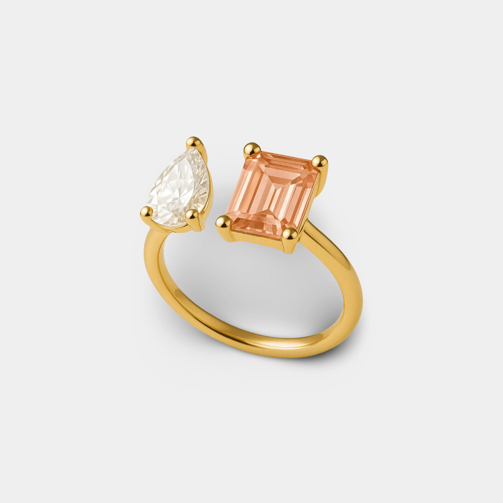 Elara Duo Ring | Dual Stone Statement Ring | 14K Gold – MH ELEGANCE - MH ELEGANCE - Elara Duo Ring - MH ELEGANCE -