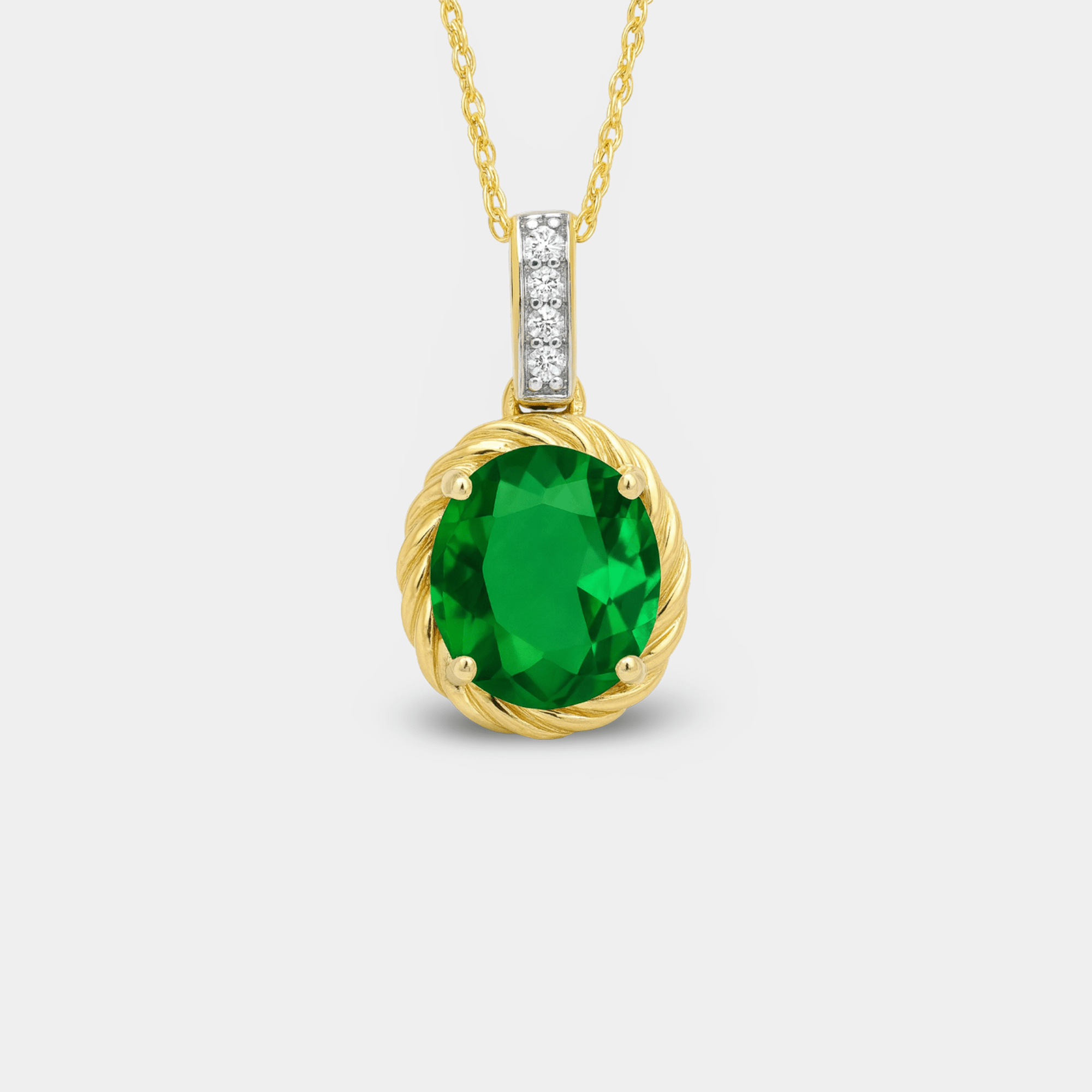Elara Nano Emerald Diamond Pendant - MH ELEGANCE - Elara Nano Emerald Diamond Pendant - MH ELEGANCE -