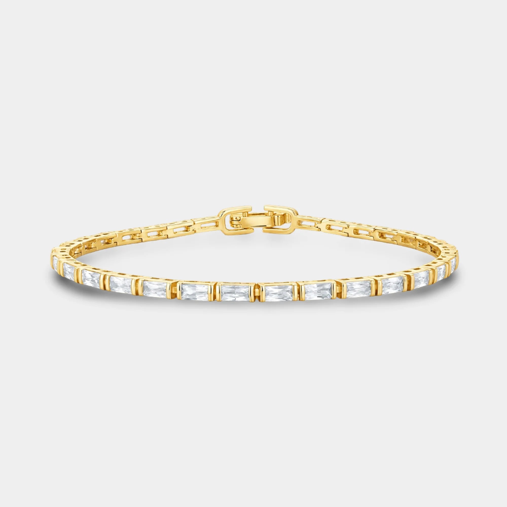 Emerald-Cut CZ Tennis Bracelet - MH ELEGANCE - Emerald-Cut CZ Tennis Bracelet -