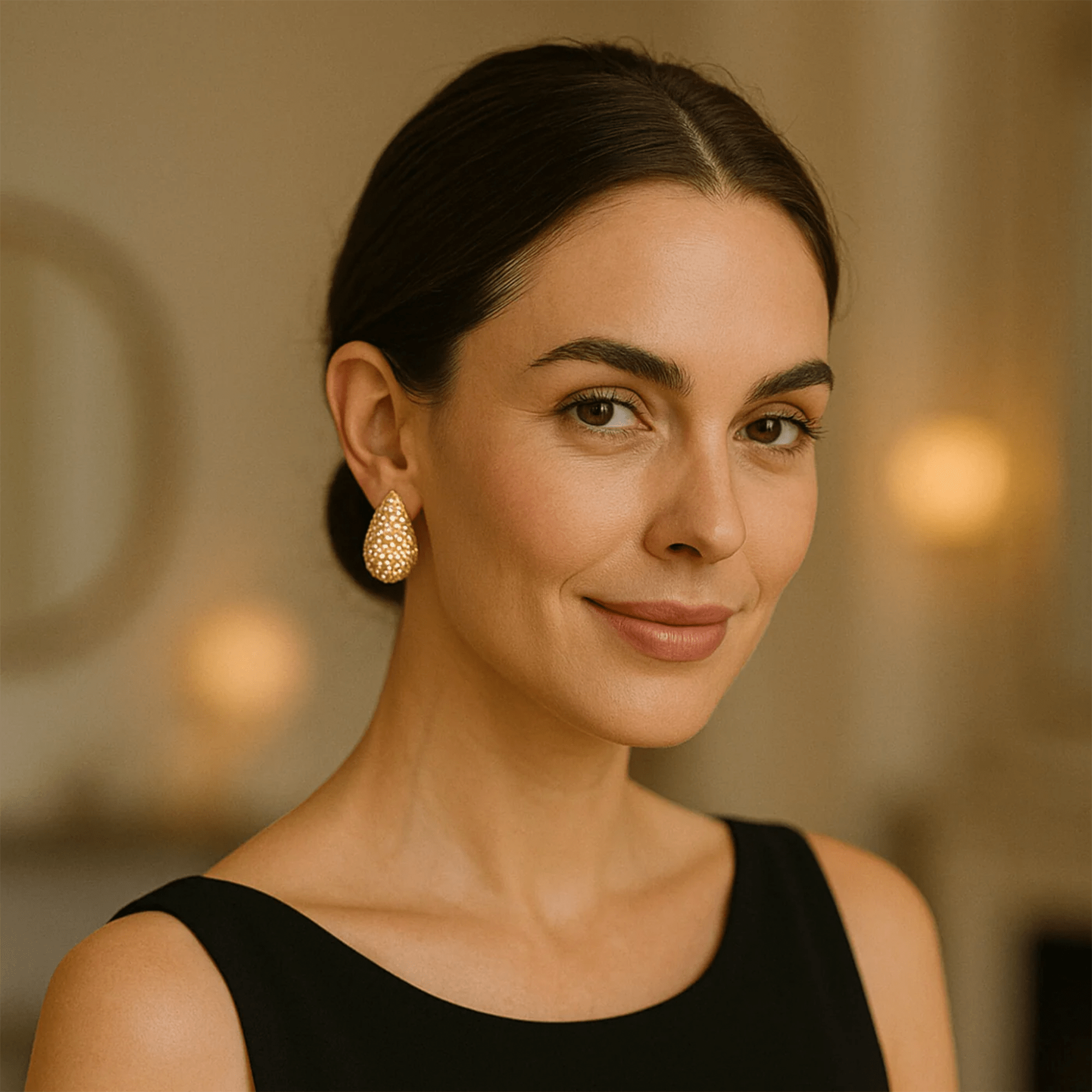 Emerald Green Hoop Earrings | 14K Gold | Gemstone Statement Earrings – MH ELEGANCE - MH ELEGANCE - Tear Drop Earrings - MH ELEGANCE - Earrings
