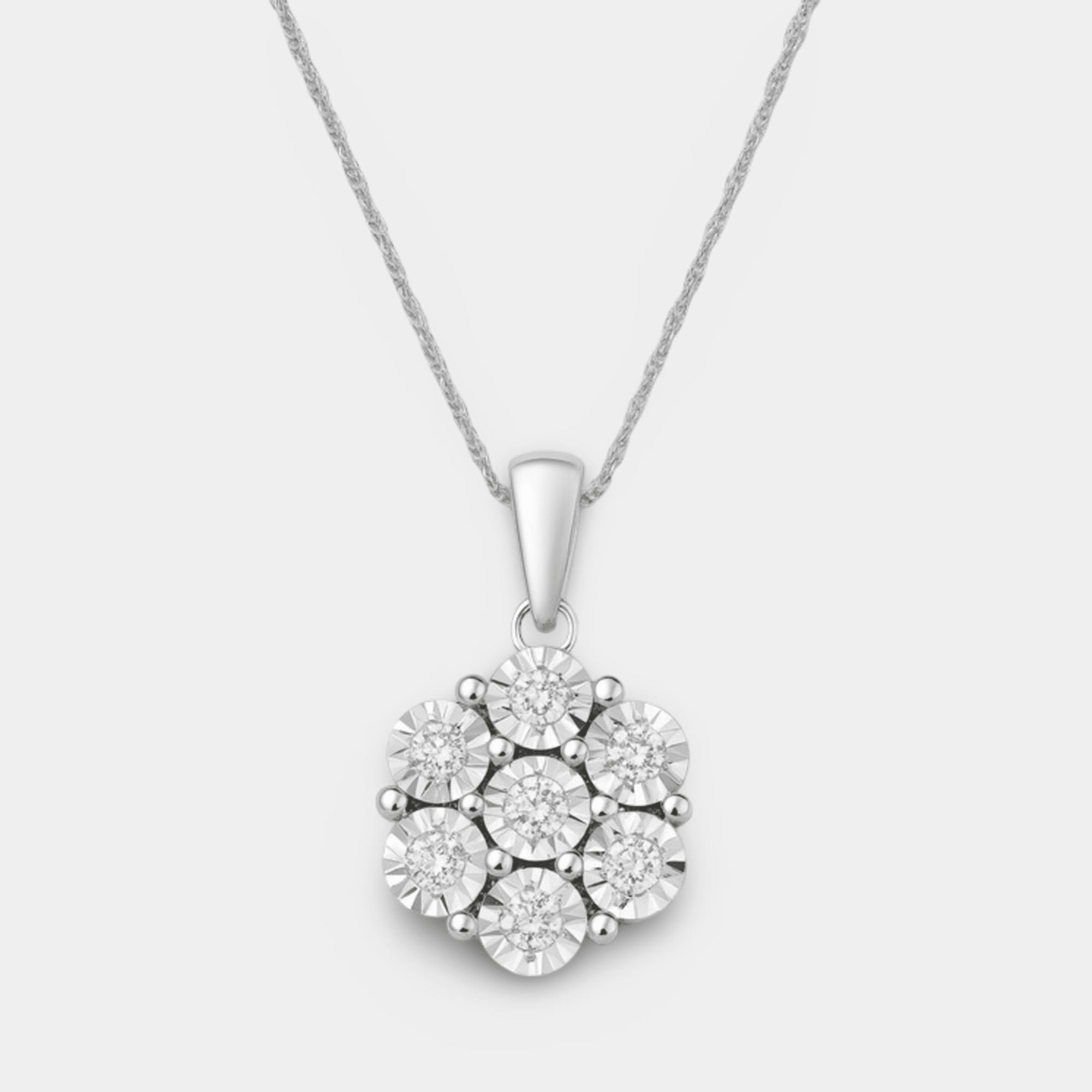 Flower Shaped Sparkly Diamond Necklace - MH ELEGANCE - Flower Shaped Sparkly Diamond Necklace - MH ELEGANCE - Necklace