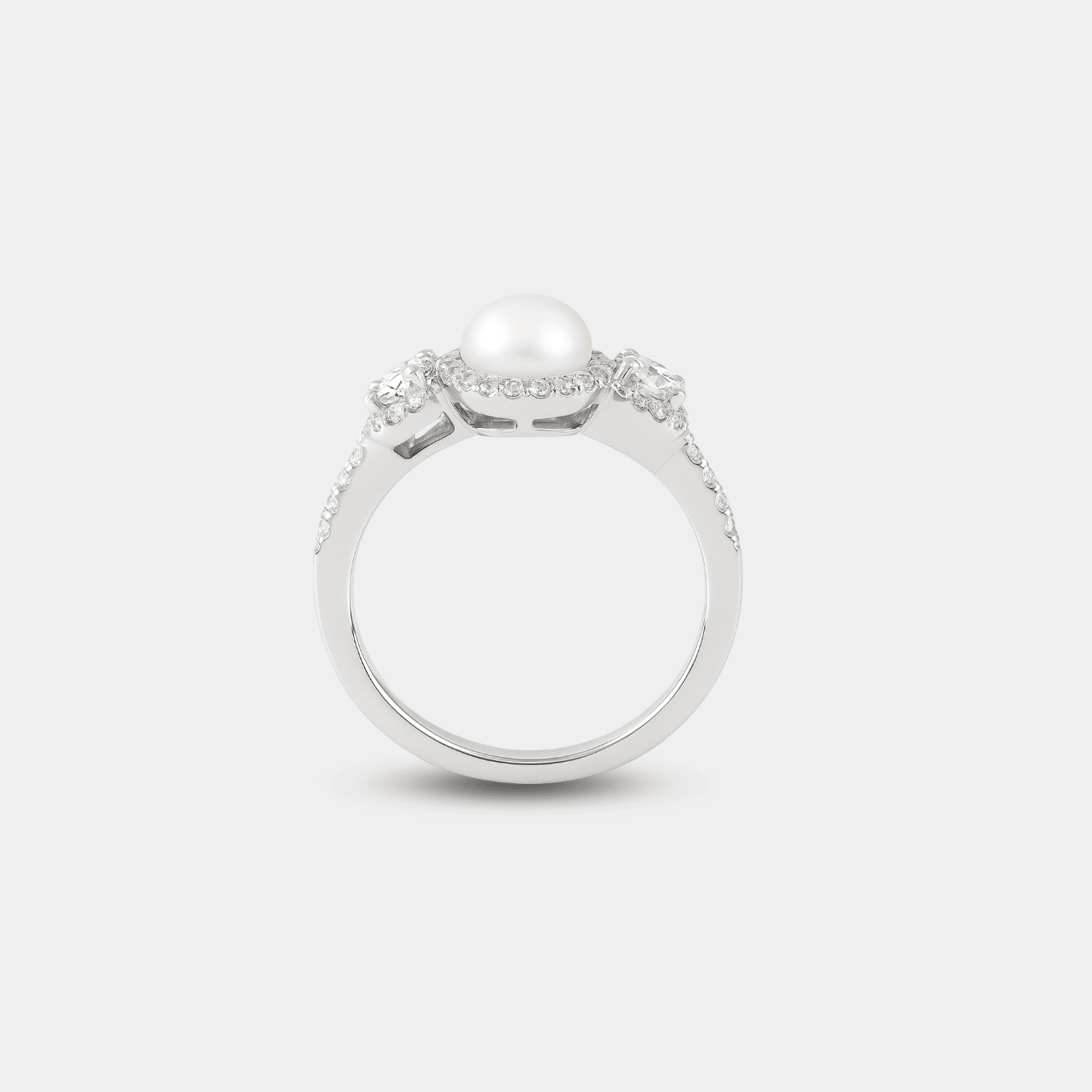 Freshwater Pearl & White Topaz Ring - MH ELEGANCE - Freshwater Pearl & White Topaz Ring - MH ELEGANCE -