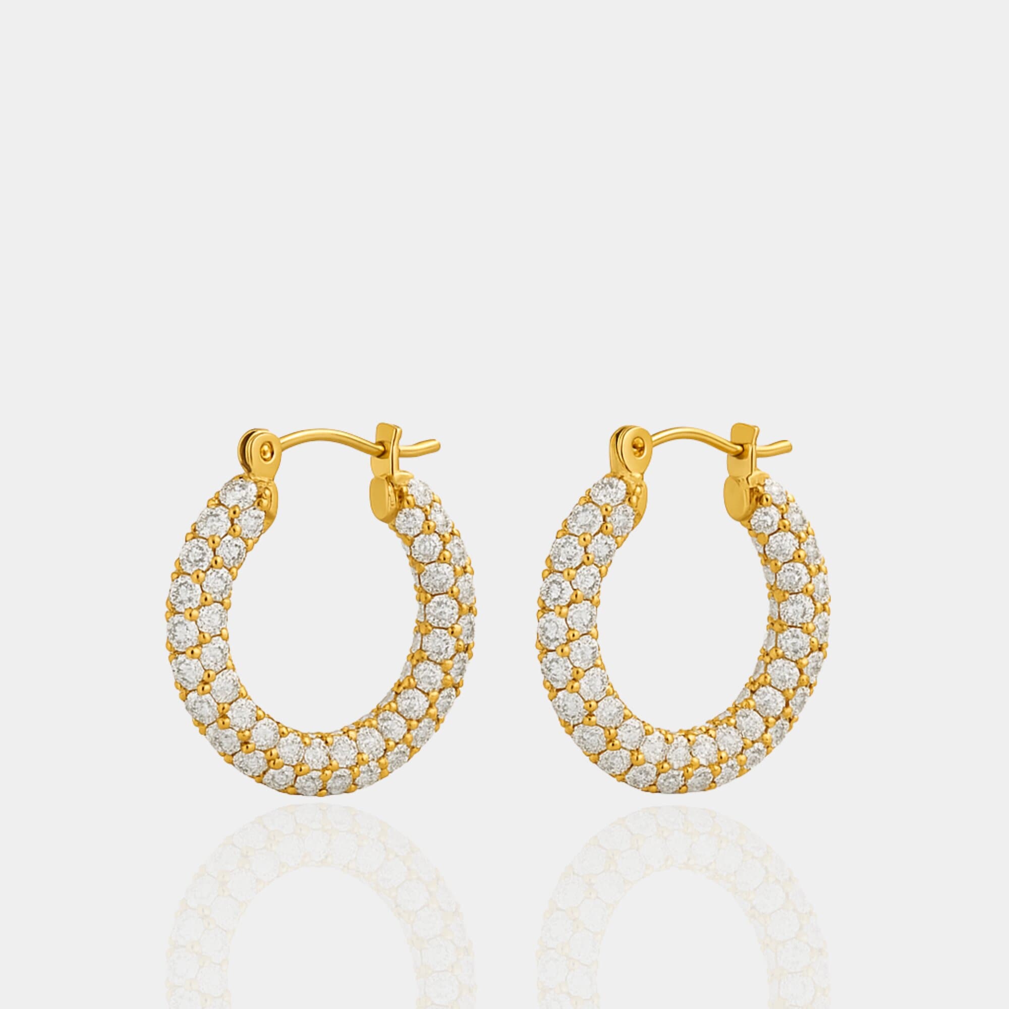 Gold Donut Hoop Earrings | 14K Gold Plated | Statement Tube Hoops – MH ELEGANCE - MH ELEGANCE - Huggie Hoop Earrings - MH ELEGANCE - Earrings