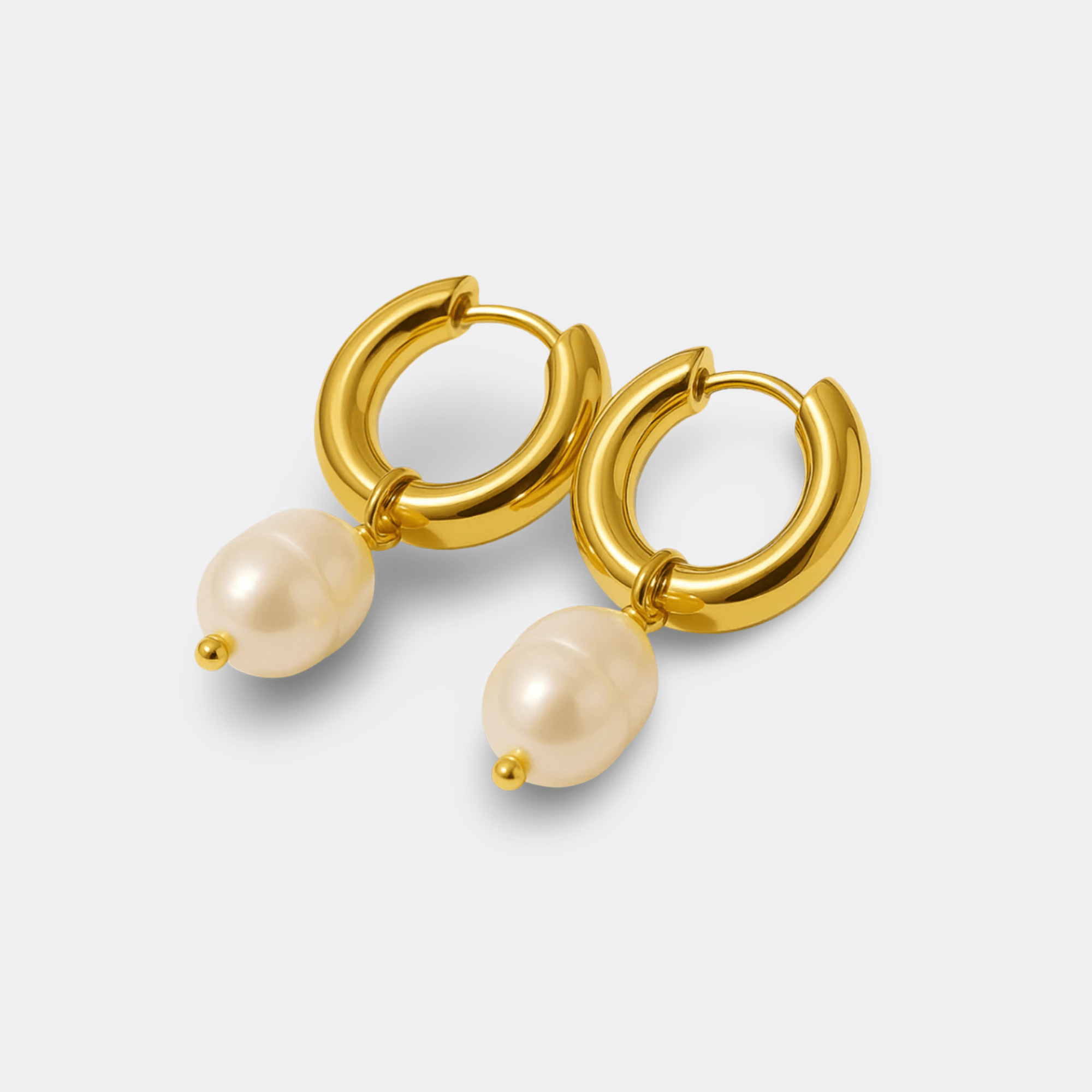 Gold Pearl Halo Hoop Earrings | Pearl & Diamond Halo | 14K Gold – MH ELEGANCE - MH ELEGANCE - Gold & Pearl Halo Hoops - MH ELEGANCE -