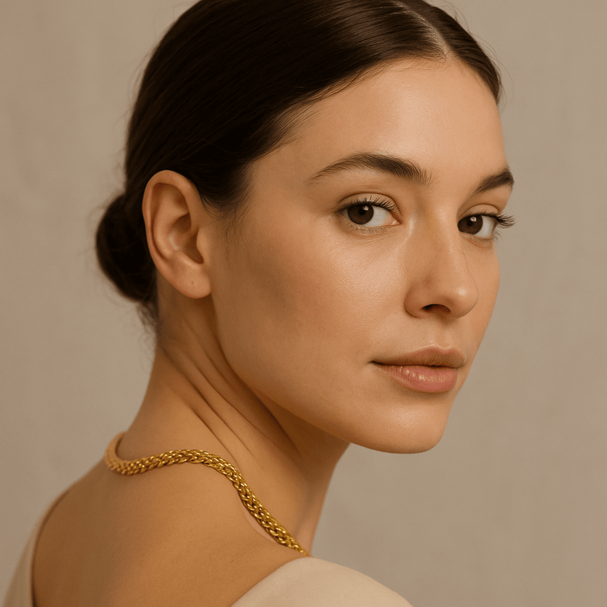 Gold Wheat Chain Necklace | 14K Gold | Classic Italian Chain Design – MH ELEGANCE - MH ELEGANCE - Gold Wheat Chain - MH ELEGANCE - Necklace