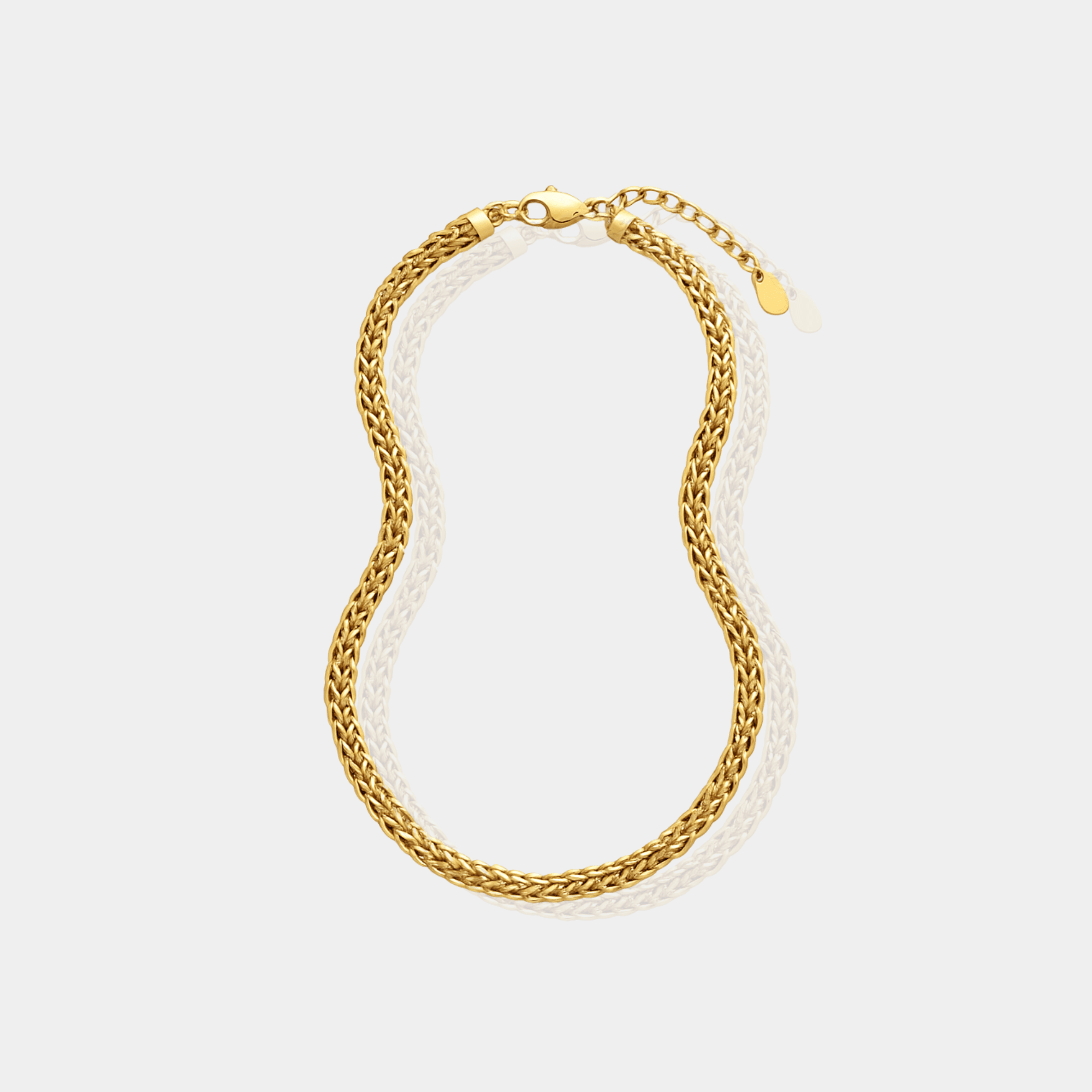 Gold Wheat Chain Necklace | 14K Gold | Classic Italian Chain Design – MH ELEGANCE - MH ELEGANCE - Gold Wheat Chain - MH ELEGANCE - Necklace
