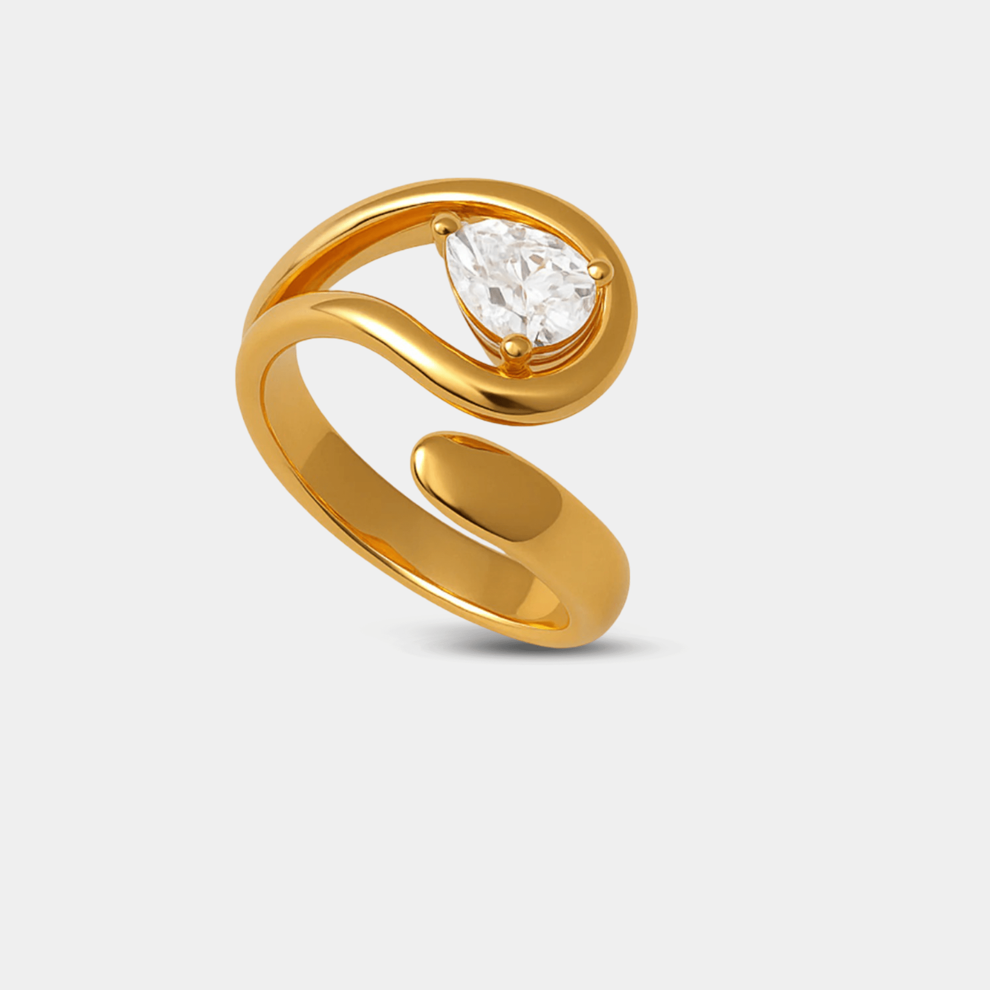 HaloFold Twist Ring | Halo Twist Design | Cubic Zirconia | 14K Gold – MH ELEGANCE - MH ELEGANCE - HaloFold Twist Ring - MH ELEGANCE -