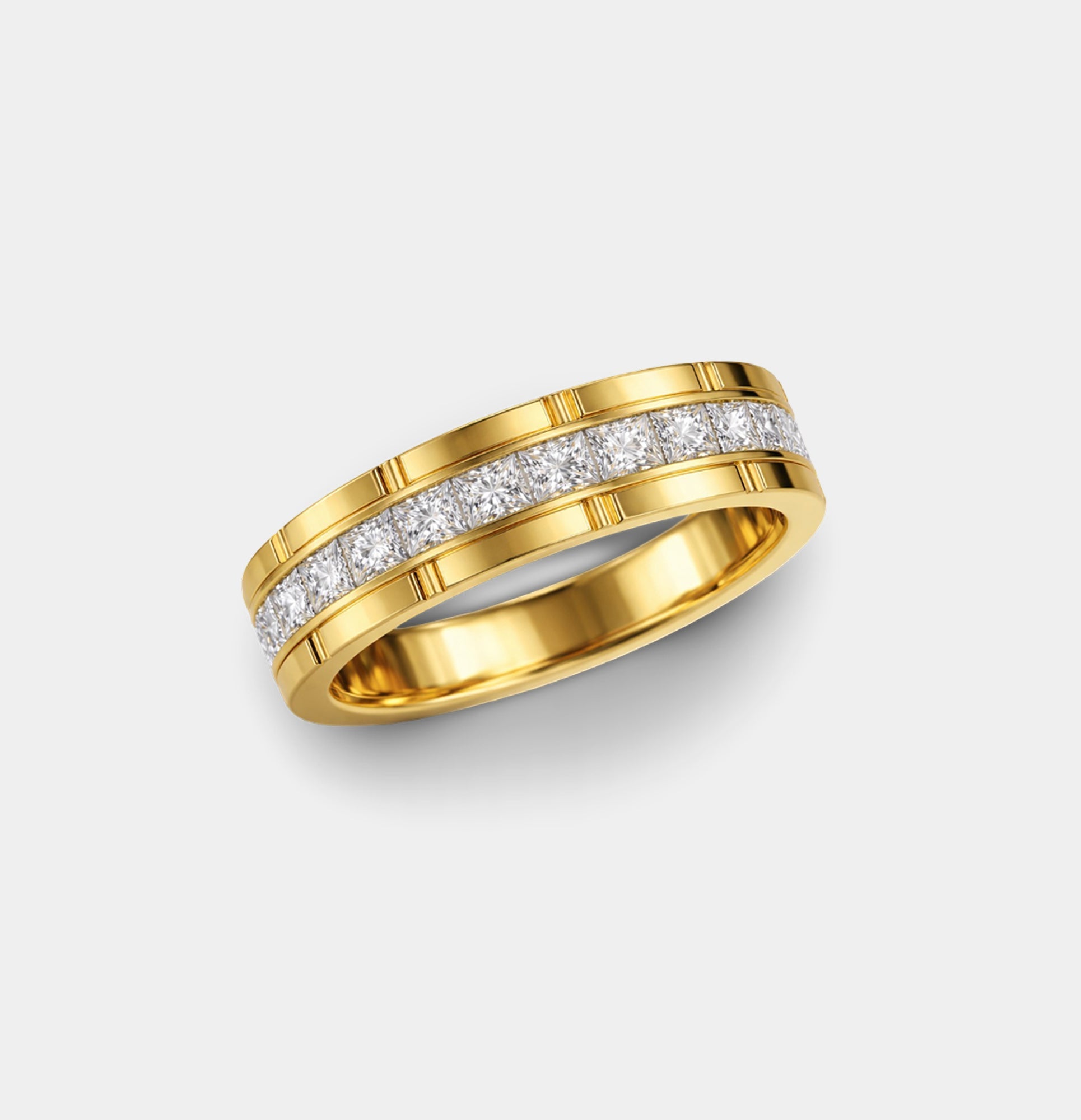 Imperial Crown Gold Eternity Wedding Band | Men's Luxury Ring | Timeless Design - MH ELEGANCE - Imperial Crown Gold Eternity Wedding Band | Men's Luxury Ring | Timeless Design - Ring