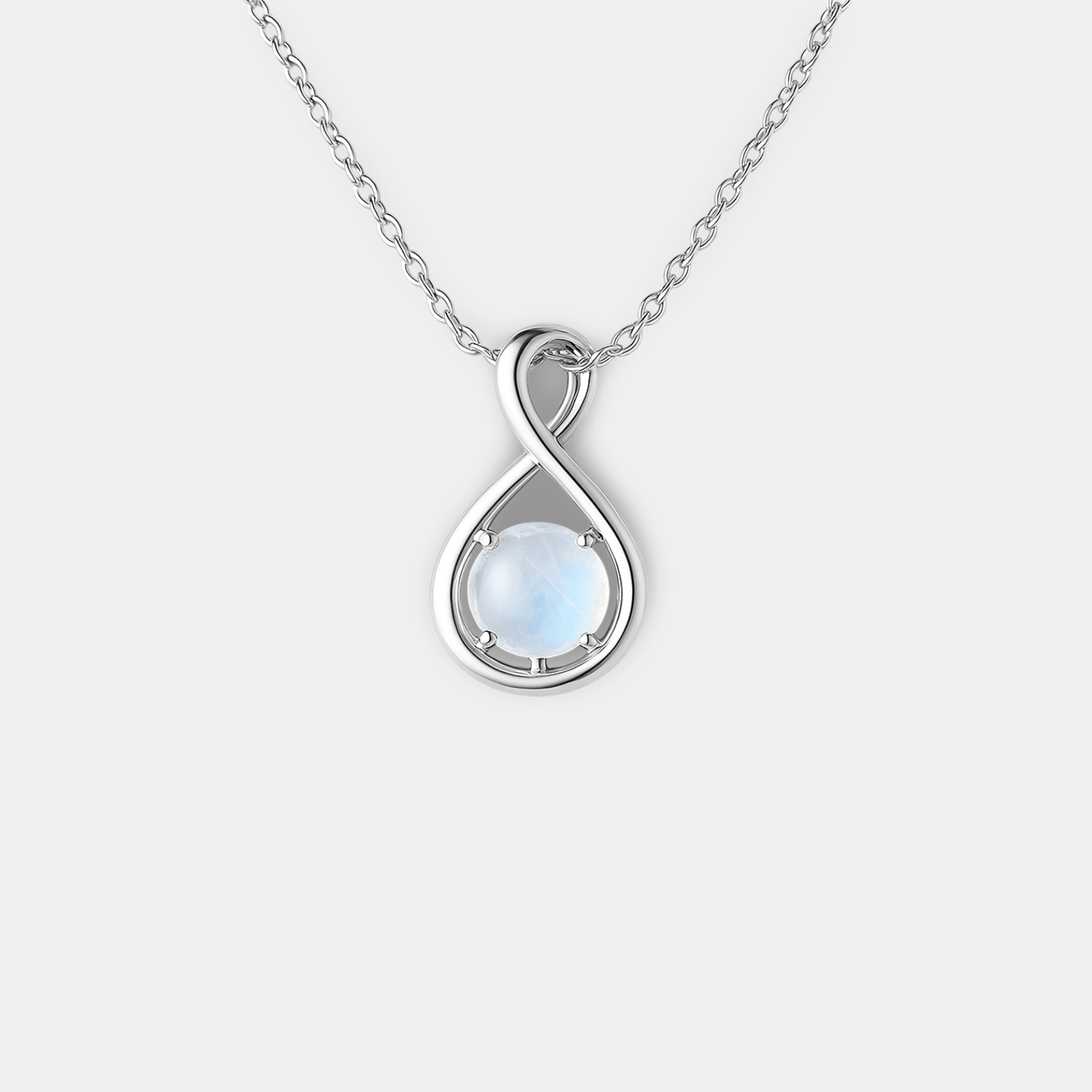 June Moonstone Infinity Necklace - MH ELEGANCE - June Moonstone Infinity Necklace - MH ELEGANCE -