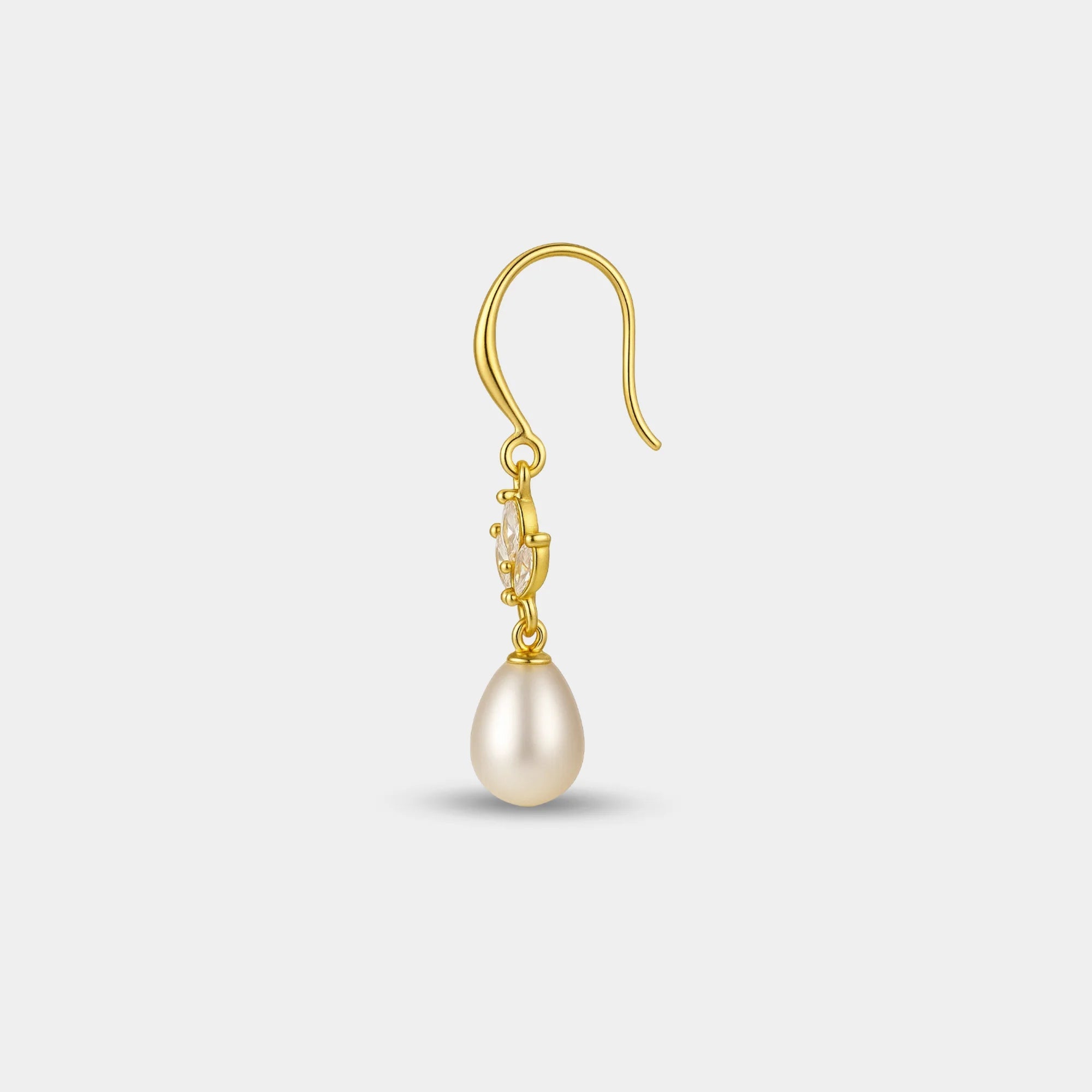 Leaf Pearl Drop Earrings - MH ELEGANCE - Leaf Pearl Drop Earrings -