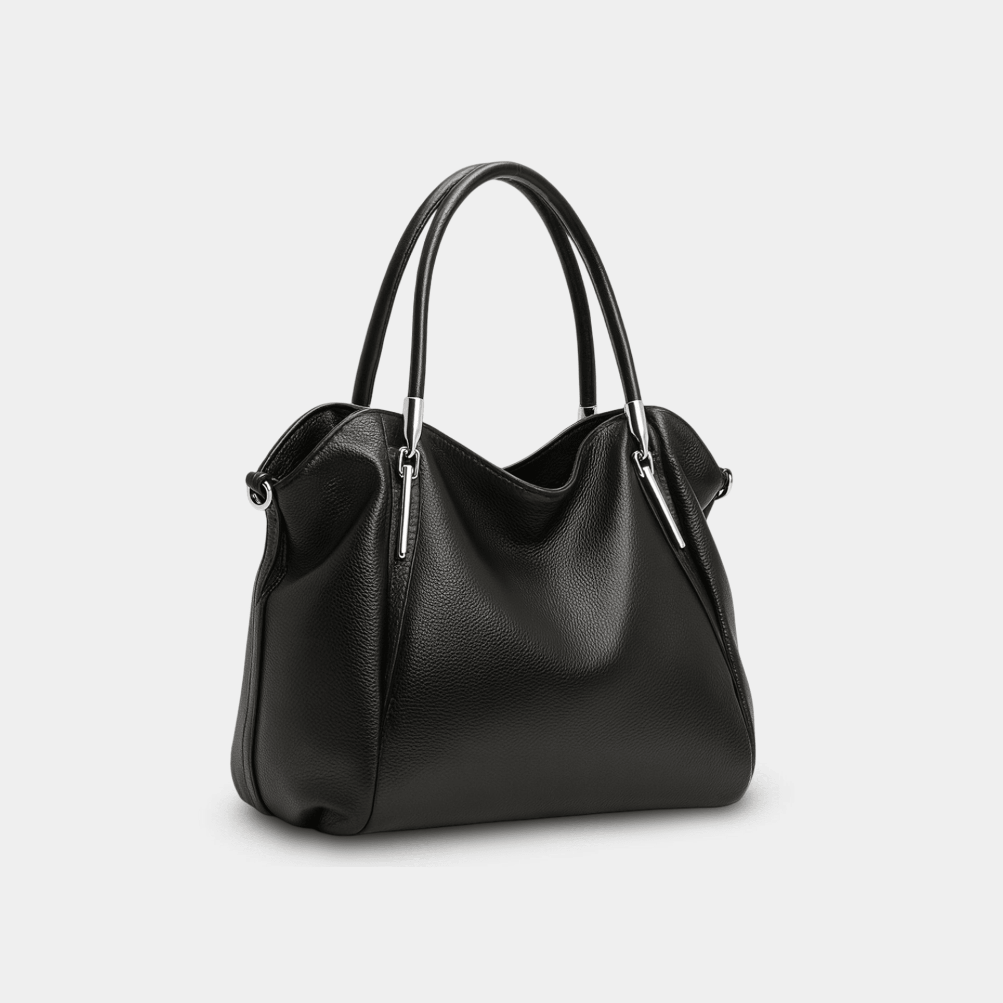 Leather Hobo Tote Handbag - MH ELEGANCE - Leather Hobo Tote Handbag - MH ELEGANCE -