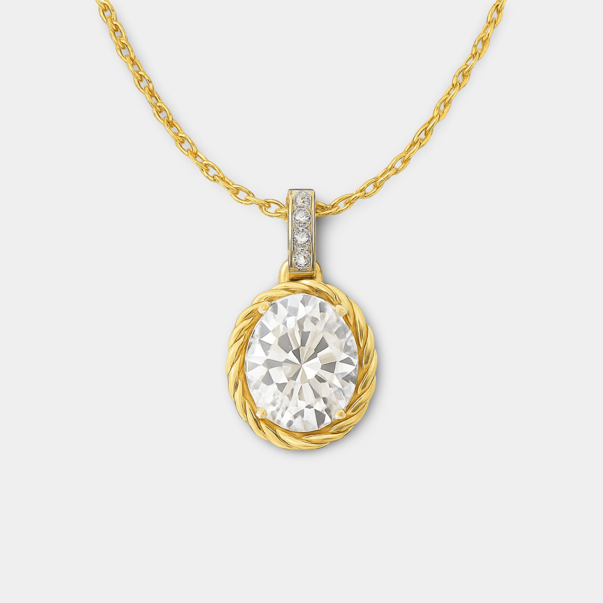 Liora Moissanite Pendant Necklace - MH ELEGANCE - Liora Moissanite Pendant Necklace - MH ELEGANCE -