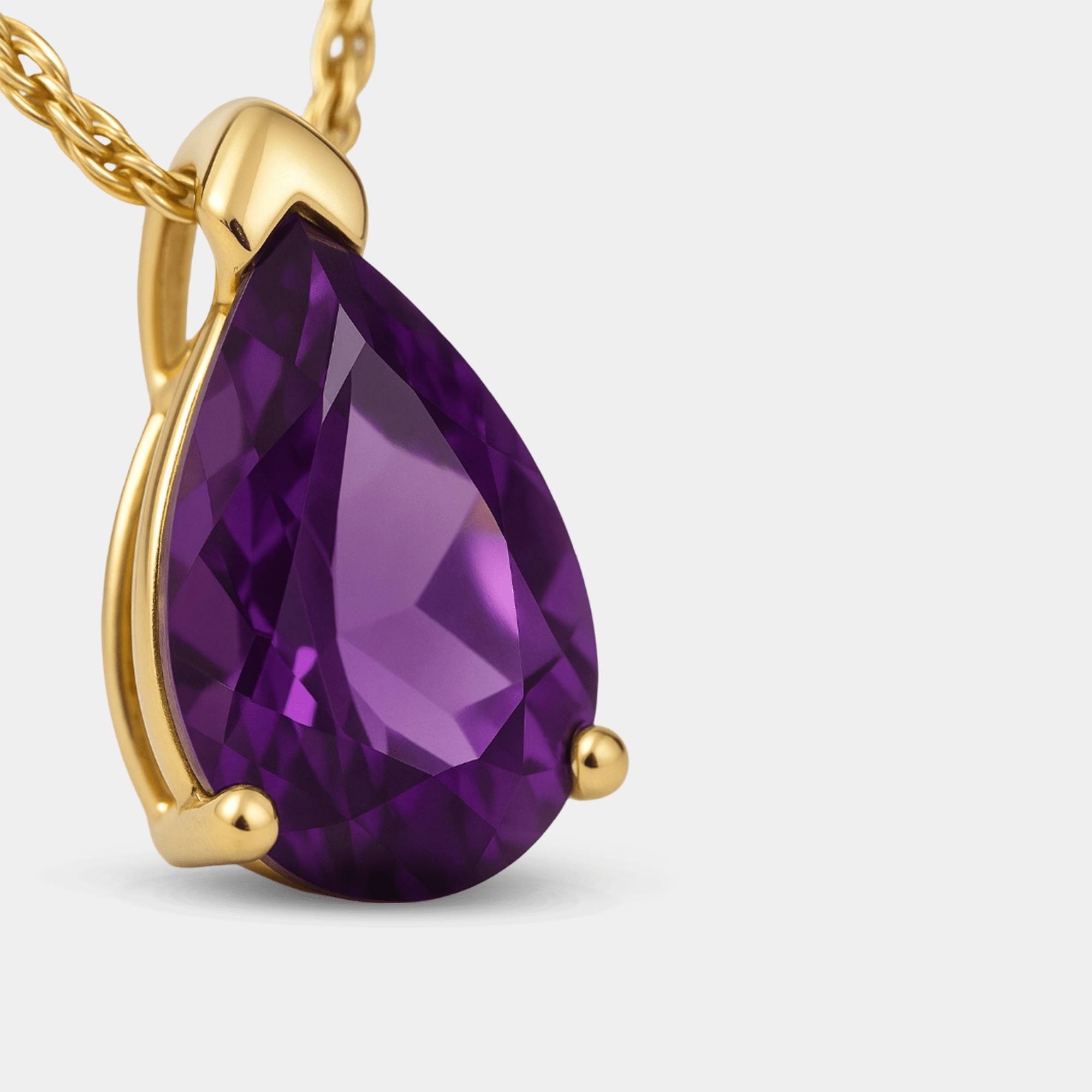 Lira Amethyst Teardrop Pendant - MH ELEGANCE - Lira Amethyst Teardrop Pendant - MH ELEGANCE -