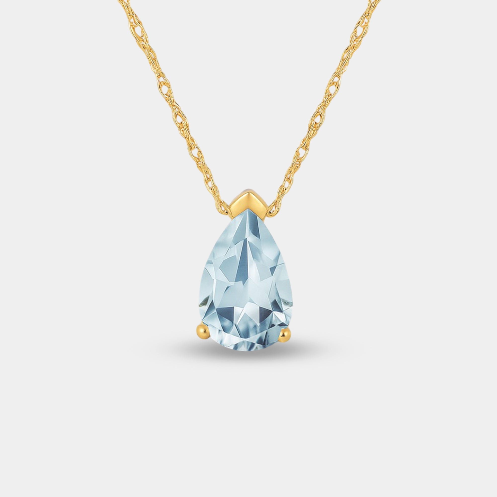 Lira Aquamarine Teardrop Pendant - MH ELEGANCE - Lira Aquamarine Teardrop Pendant - MH ELEGANCE -