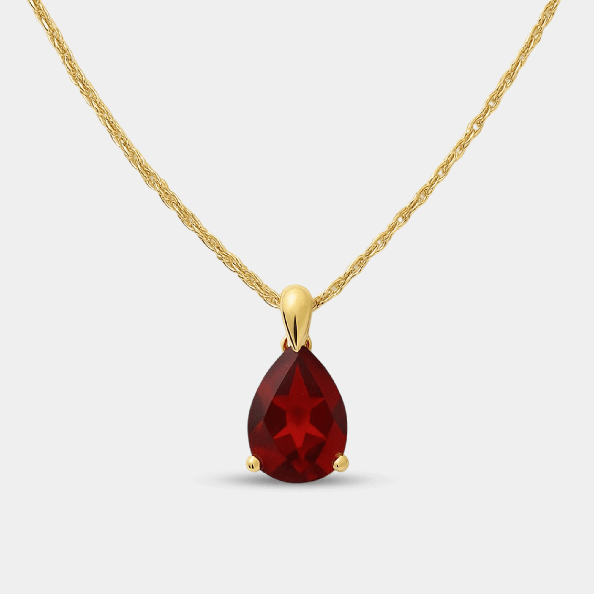 Lira Garnet Teardrop Pendant Necklace - MH ELEGANCE - Lira Garnet Teardrop Pendant Necklace - MH ELEGANCE -