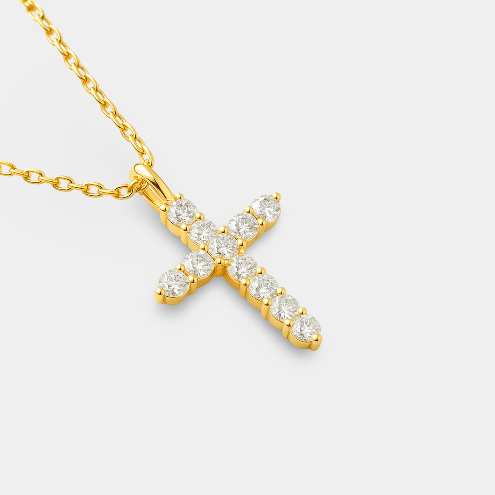 Lunara Cubic Zirconia Cross Pendant | 14K Gold-Plated | Sparkling Faith – MH ELEGANCE - MH ELEGANCE - Lunara Cubic Zirconia Cross Pendant | 14K Gold-Plated | Sparkling Faith – MH ELEGANCE -